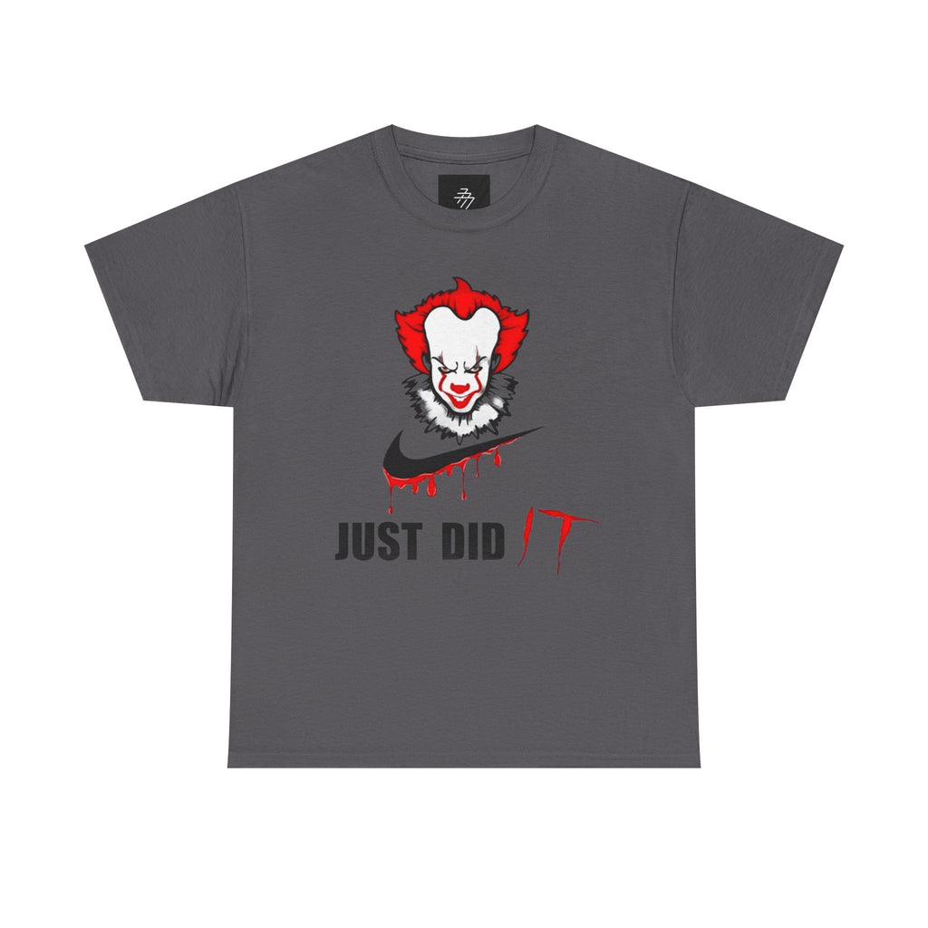 Clown Horror Face 'Just Did It' T-Shirt | Creepy Dripping Swoosh Tee