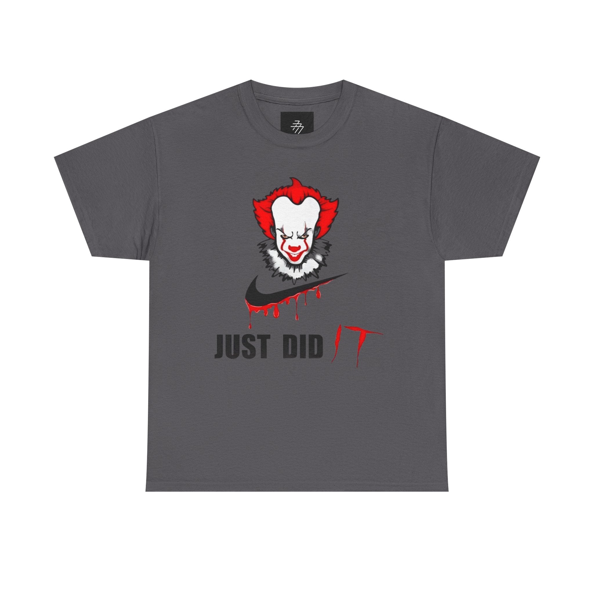 Clown Horror Face 'Just Did It' T-Shirt | Creepy Dripping Swoosh Tee