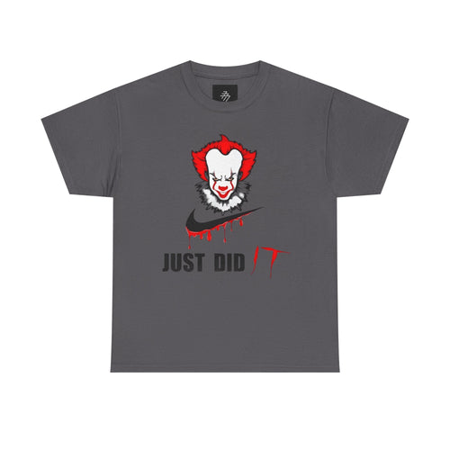 Clown Horror Face 'Just Did It' T-Shirt | Creepy Dripping Swoosh Tee