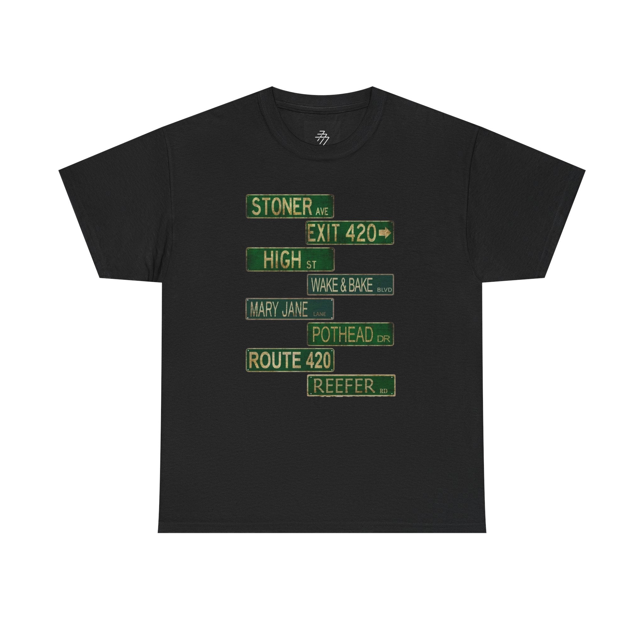 420 Road Signs Tee | Stoner High Pothead Route 420 T-Shirt