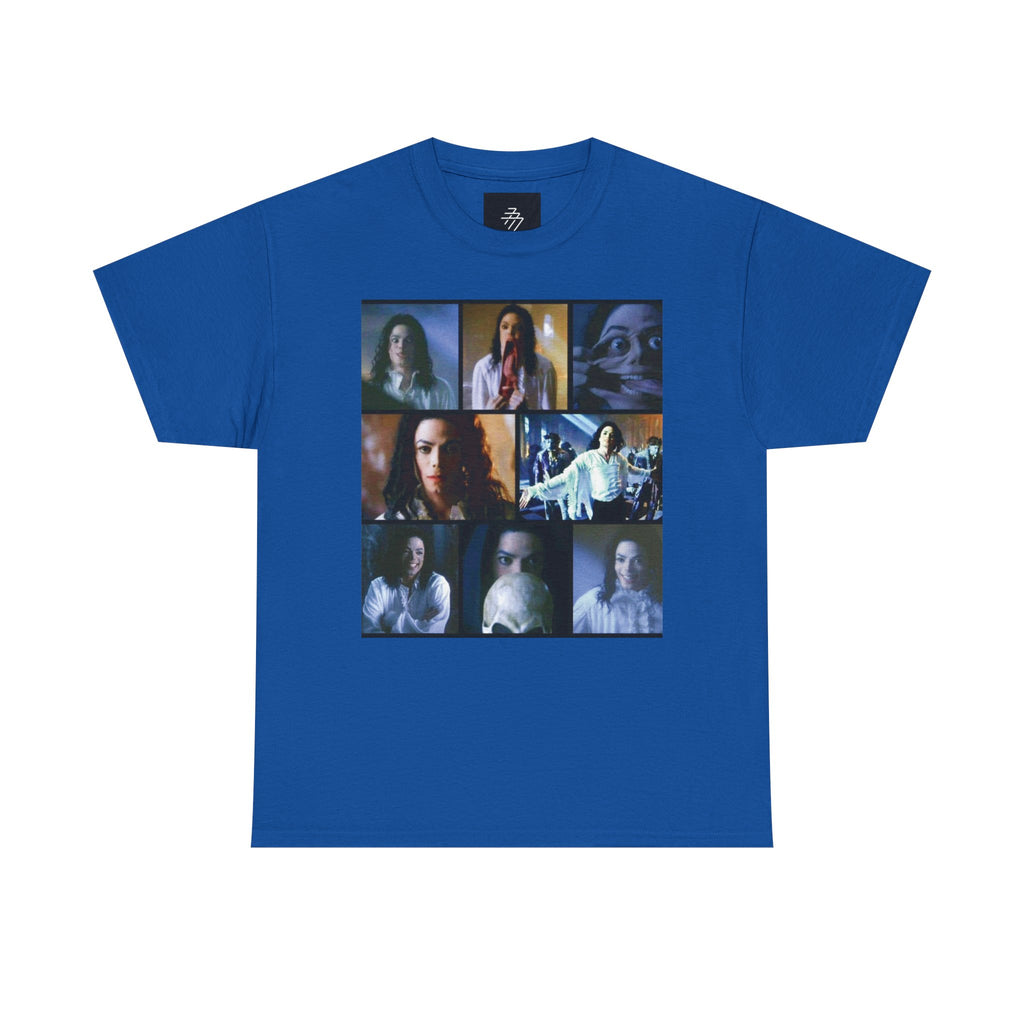 MJ Horror Movie Tee | Vintage Scary Film Photo Grid Shirt