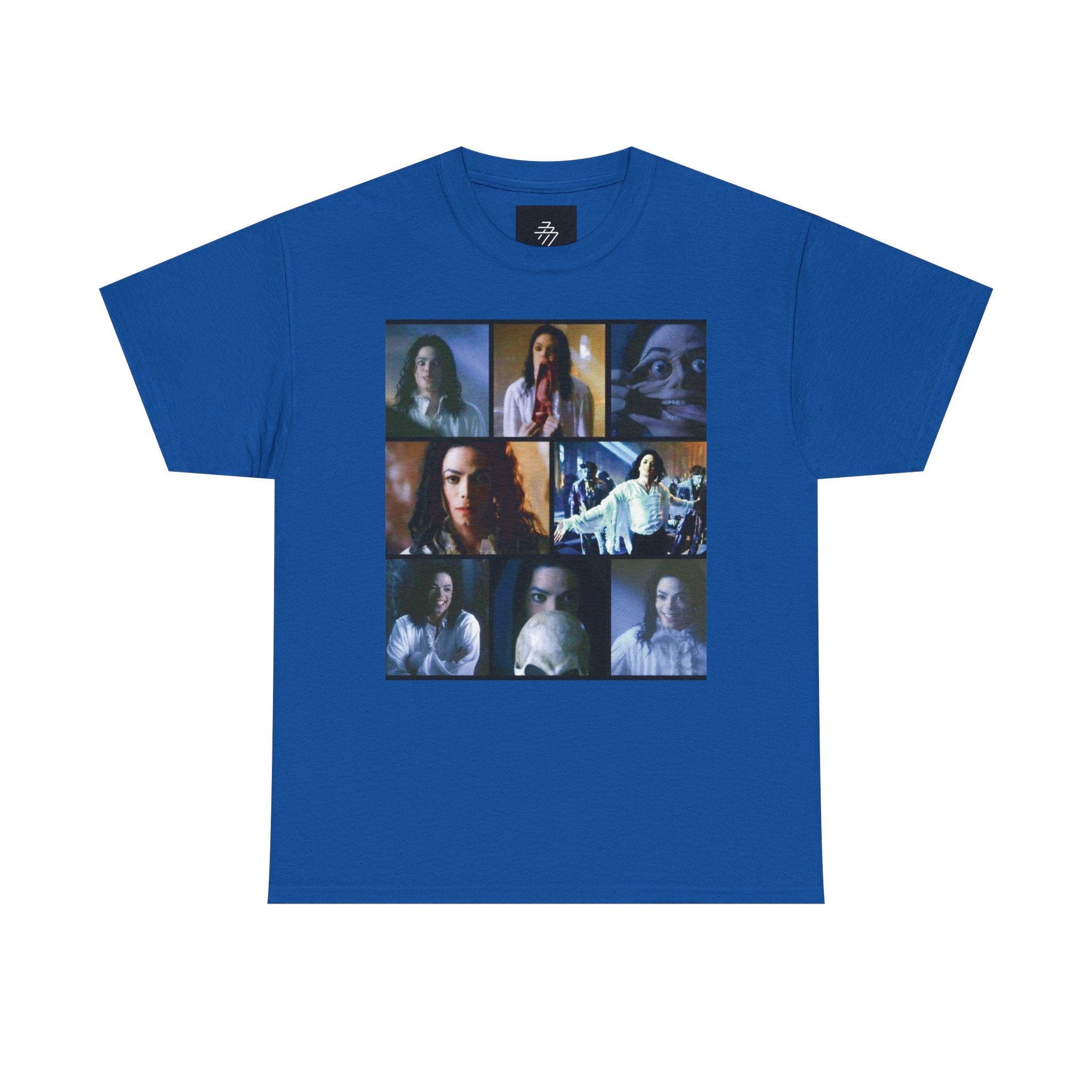 MJ Horror Movie Tee | Vintage Scary Film Photo Grid Shirt