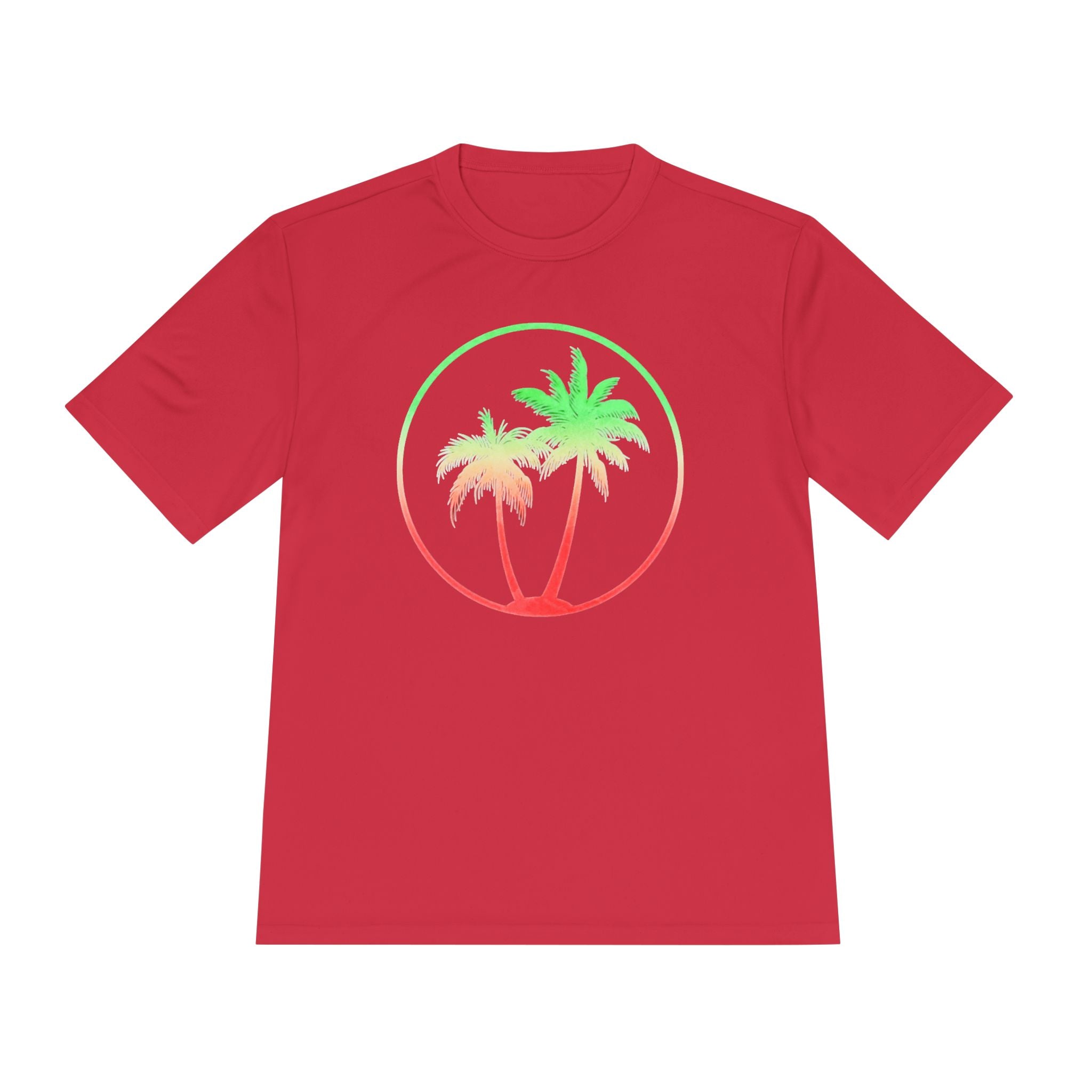 Tropical Palm Circle Tee | Gradient Palm Tree Graphic