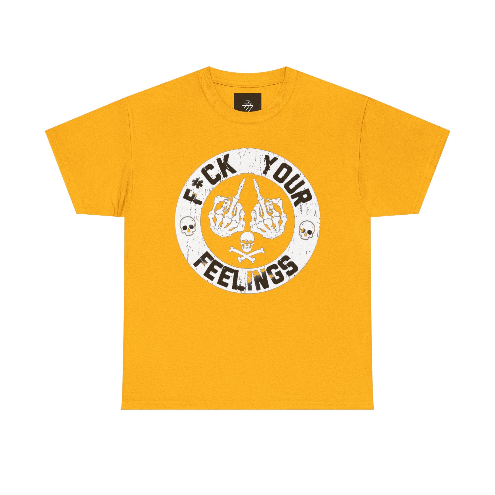 F*ck Your Feelings Graphic Tee — Punk Skull Crossed Hands Shirt