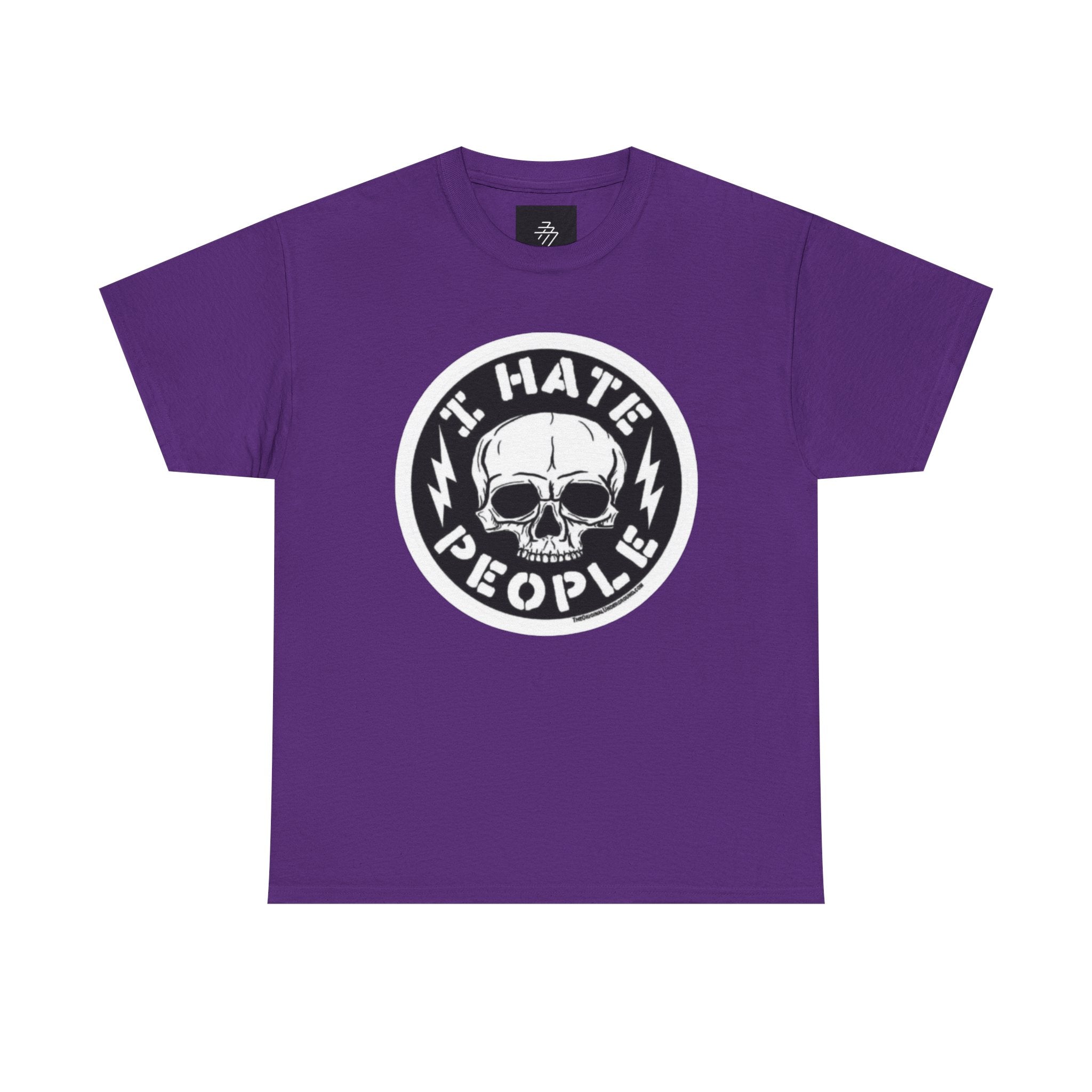 I Hate People skull circle T-Shirt | punk skull tee, edgy graphic top