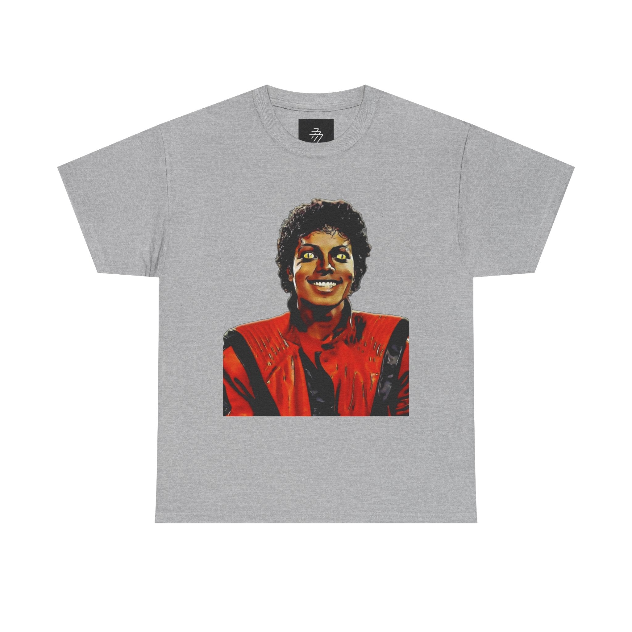 MJ Retro Pop Icon Portrait with 'Thriller' Script Back