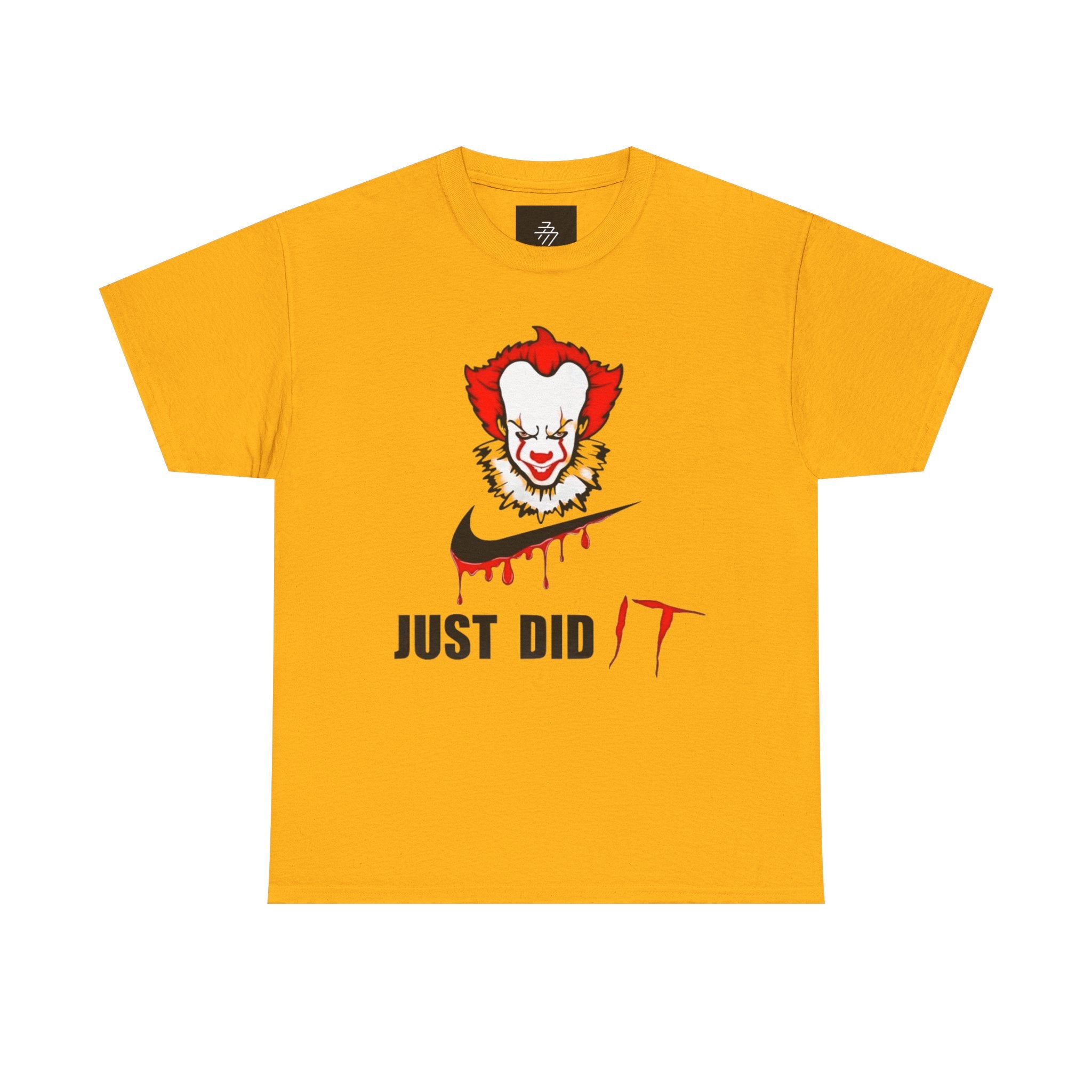 Clown Horror Face 'Just Did It' T-Shirt | Creepy Dripping Swoosh Tee