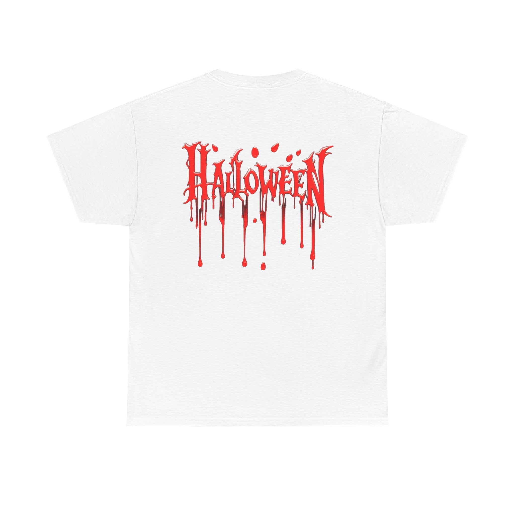 Halloween Dripping Blood Tee — Smoking Mask Horror Graphic T-Shirt