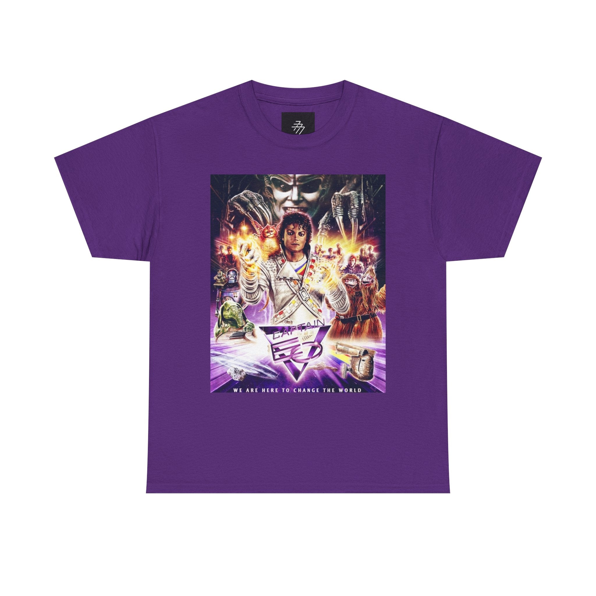 MJ Retro Sci‑Fi Movie Poster Tee – Neon Cyber Adventure Graphic T-Shirt