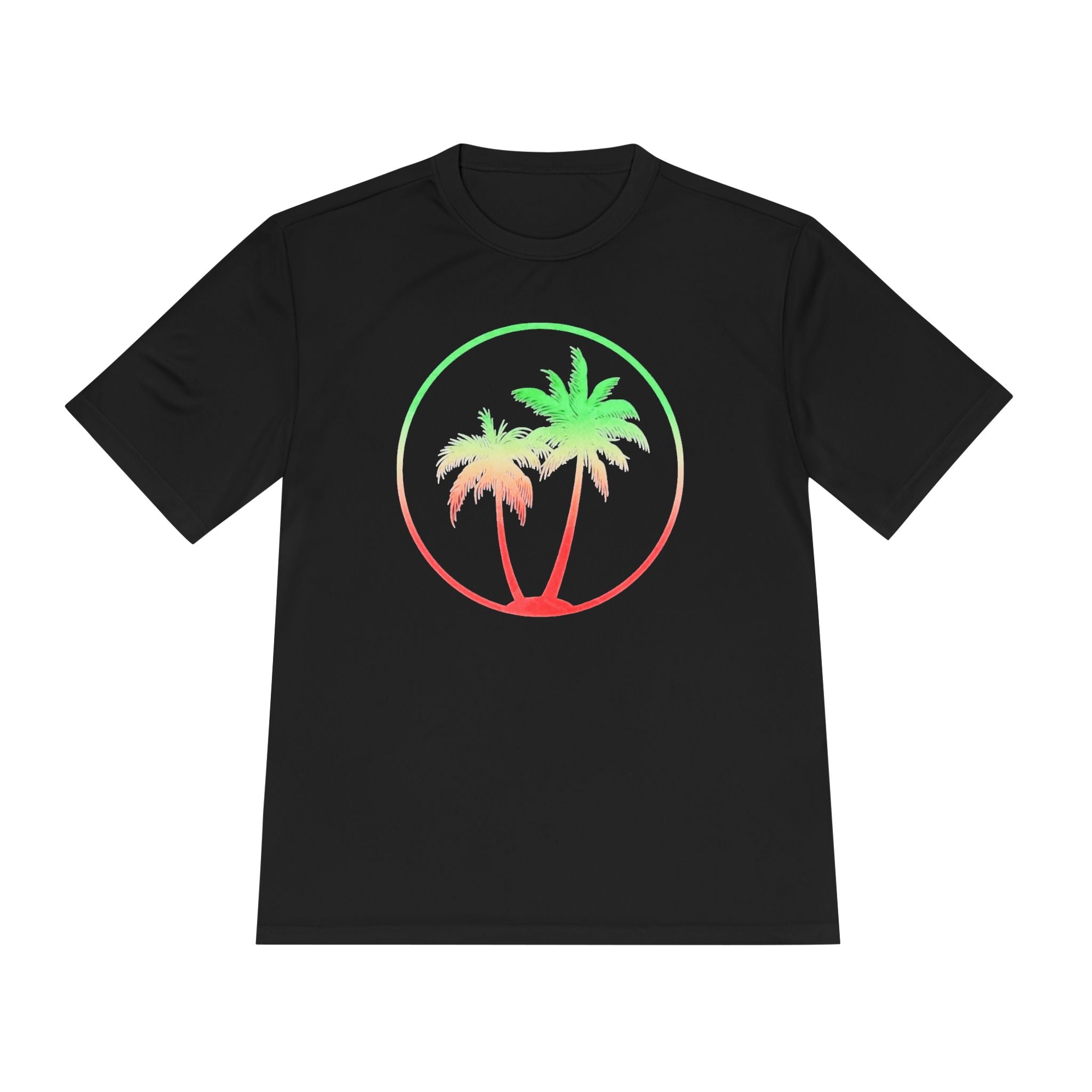 Tropical Palm Circle Tee | Gradient Palm Tree Graphic