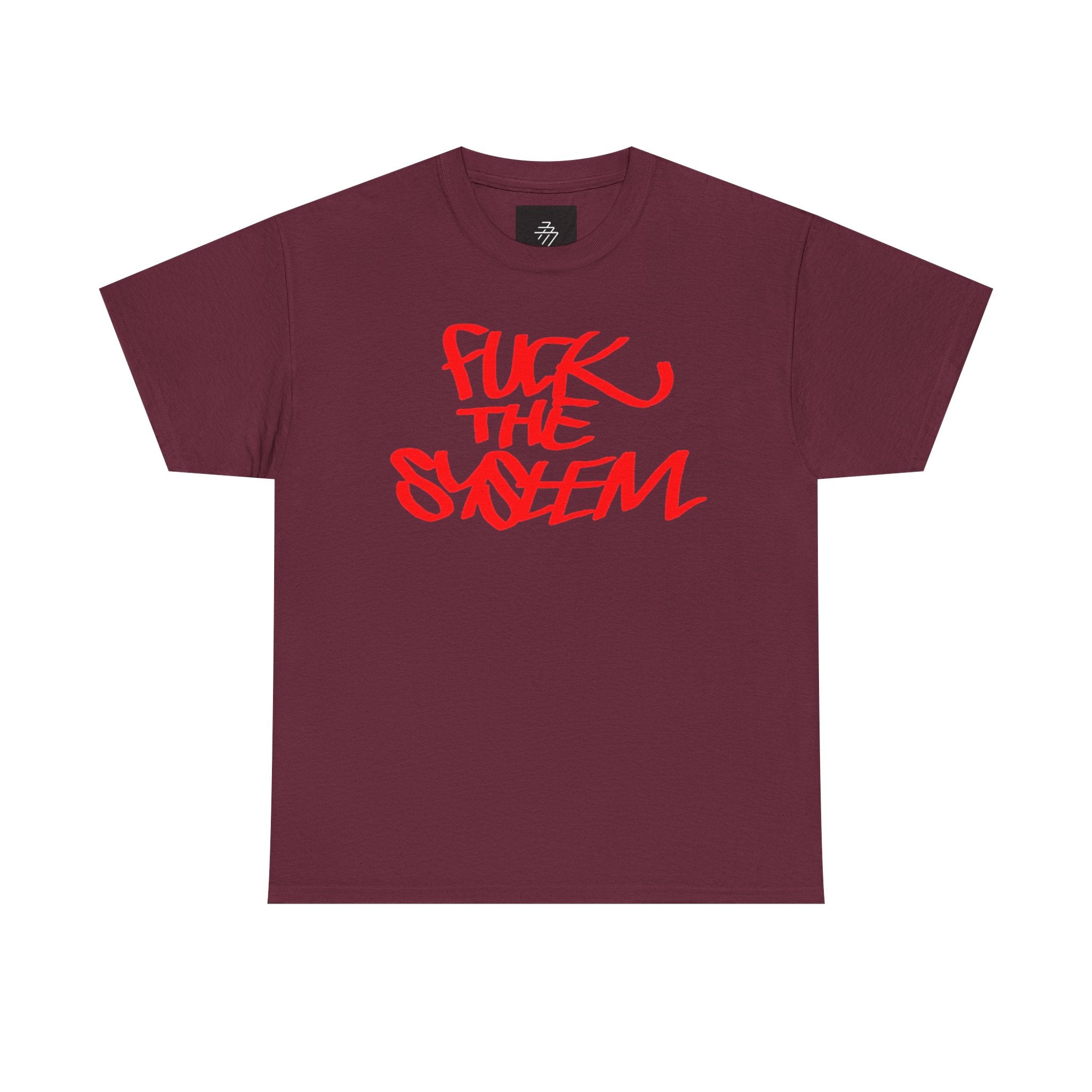 Fuck the System T-Shirt | Red Graffiti Protest Tee