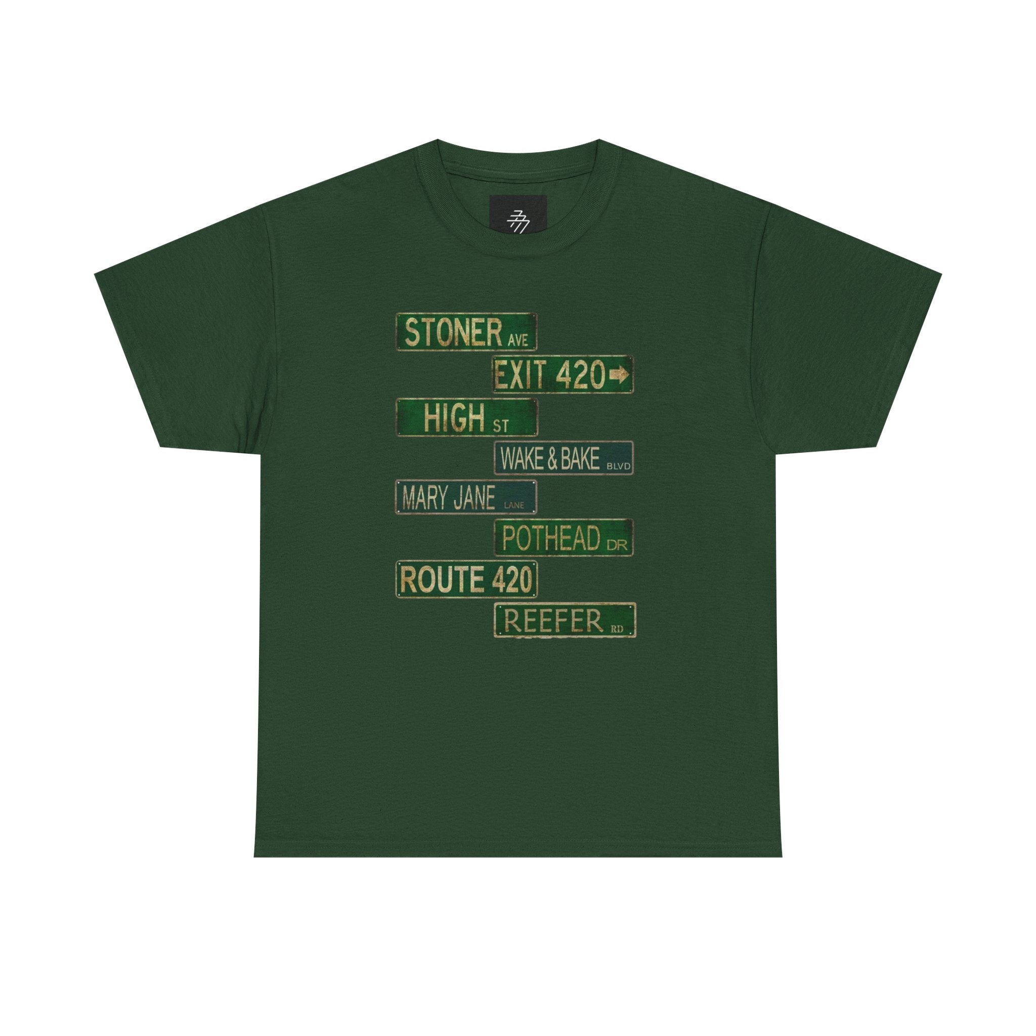 420 Road Signs Tee | Stoner High Pothead Route 420 T-Shirt