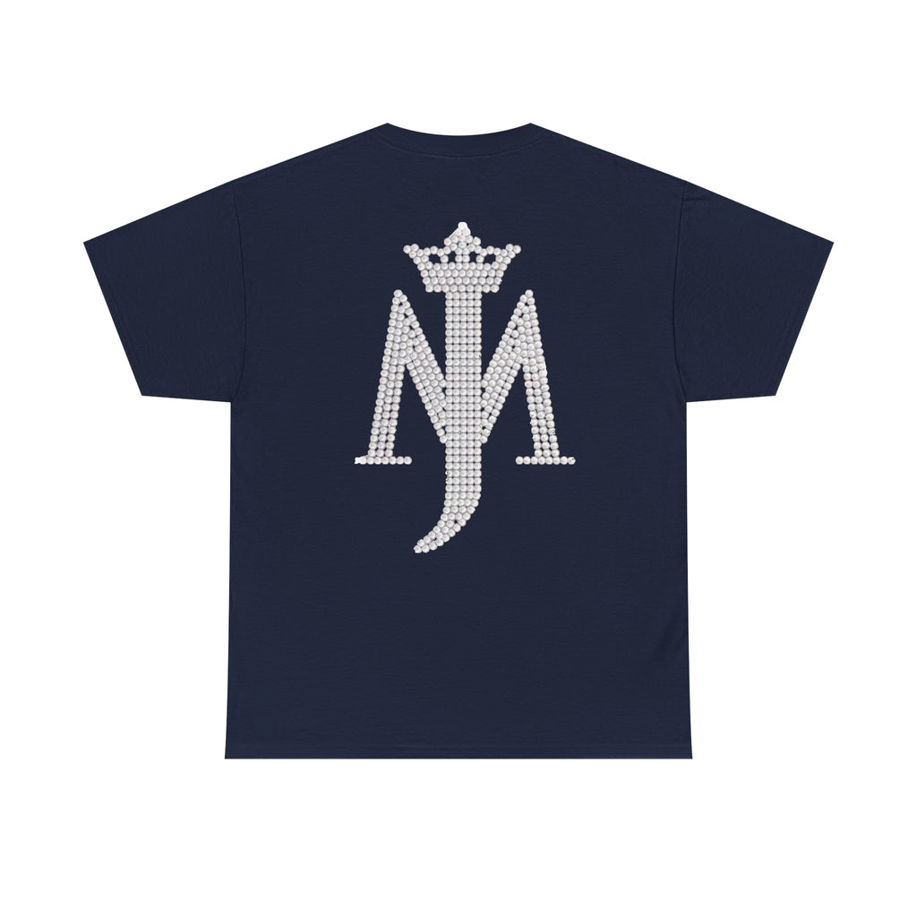 Rhinestone Crown Logo Tee — Vintage Pop Icon Portrait T-Shirt