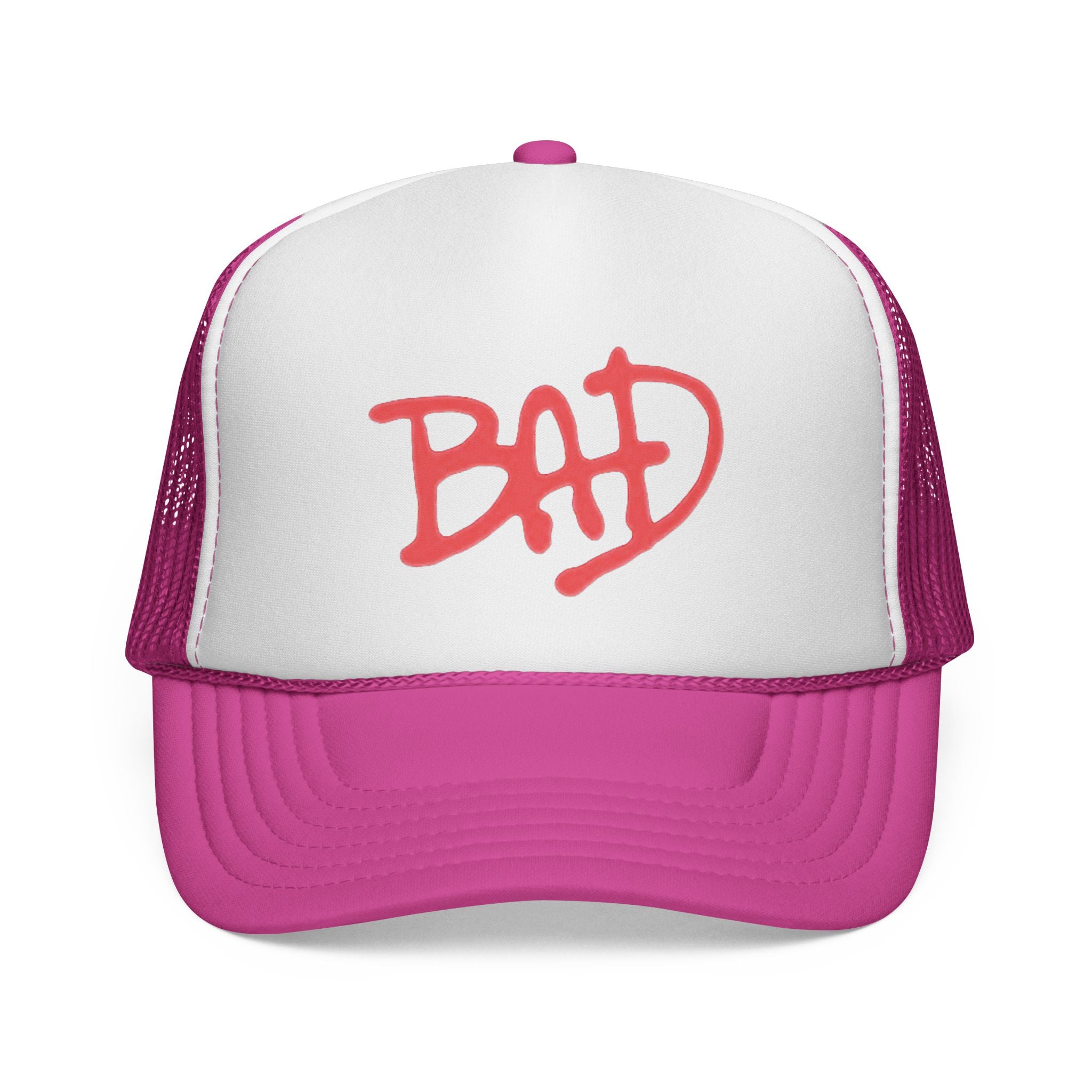Red 'BAD' Graffiti Trucker Cap | Mesh Baseball Hat