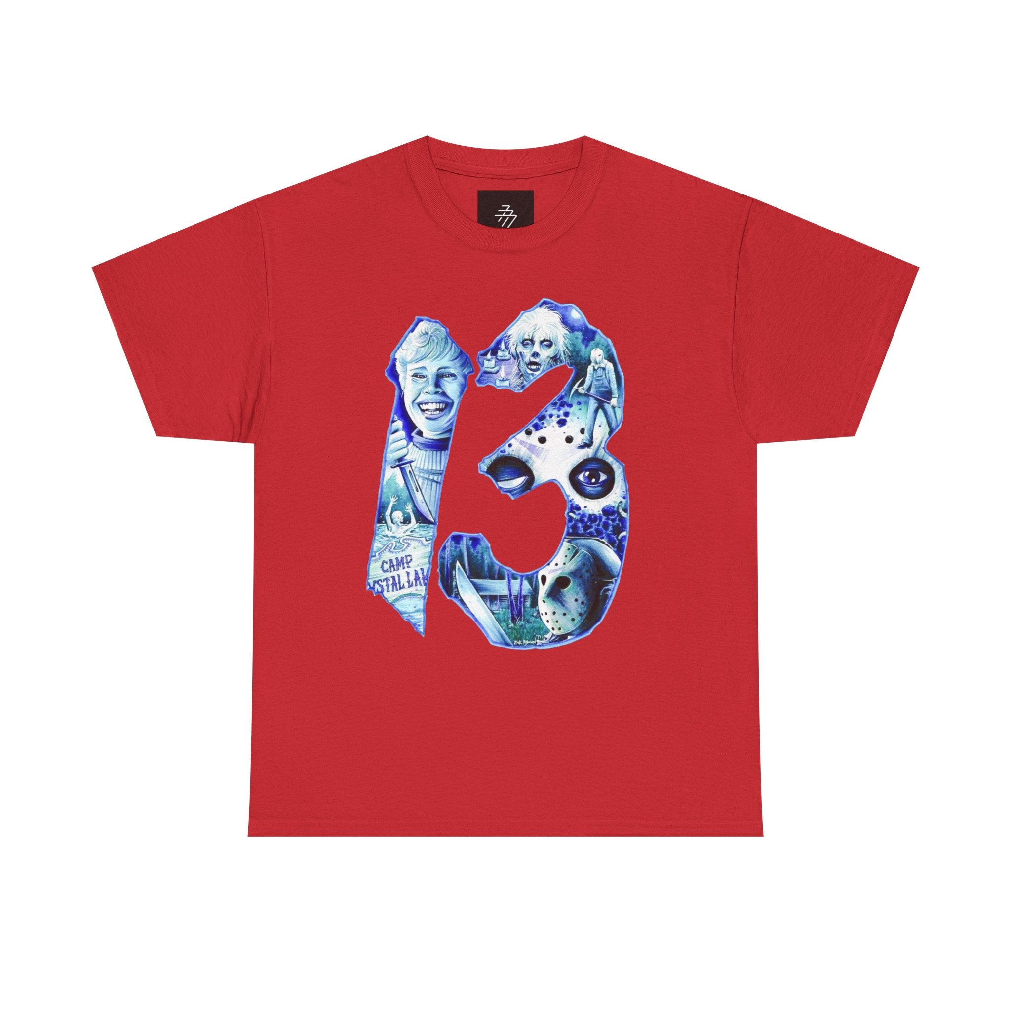 Friday The 13TH Horror T-Shirt — Blue Vintage Creepy Portrait Graphic Tee