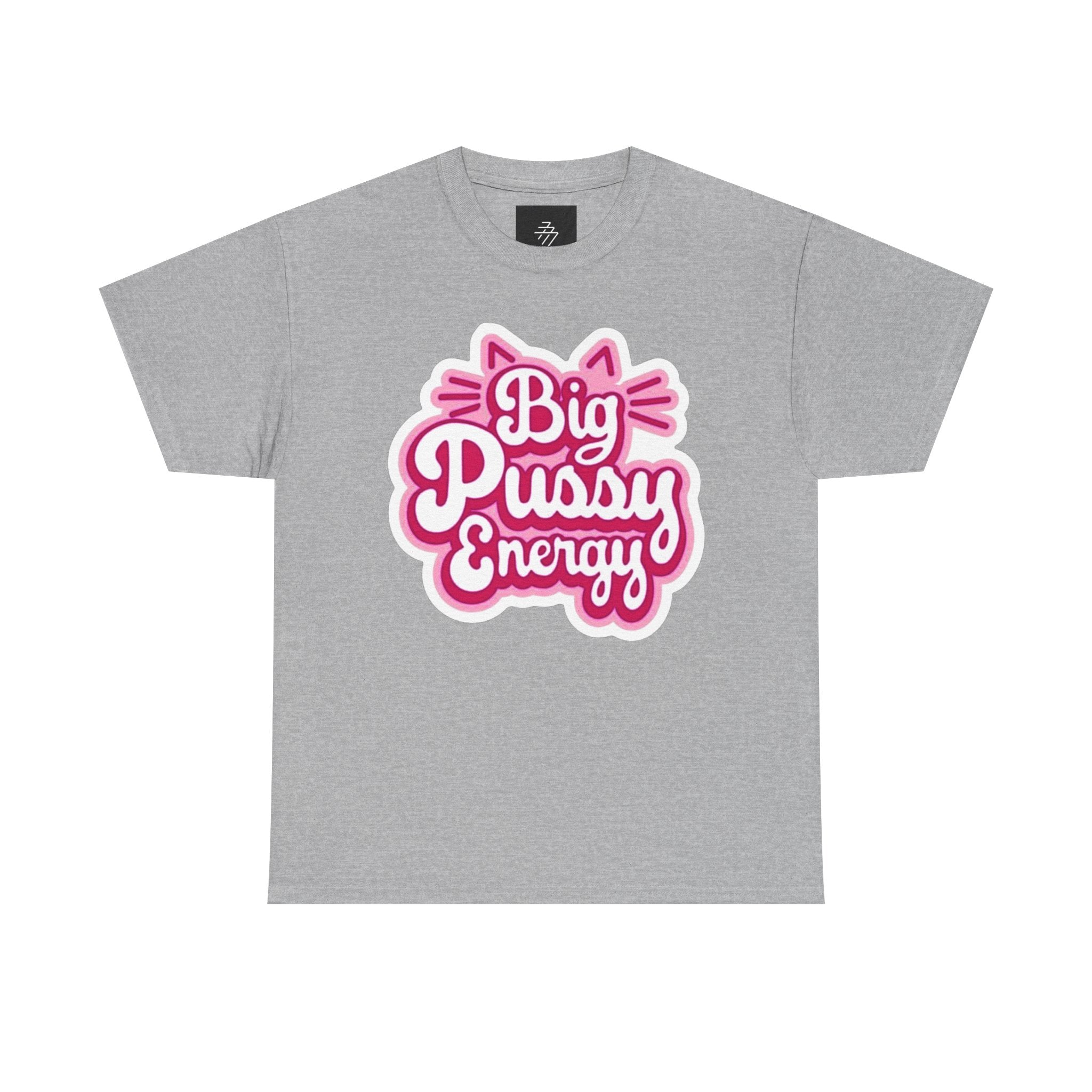 Big Pussy Energy T-Shirt | Cat Ears Script Graphic