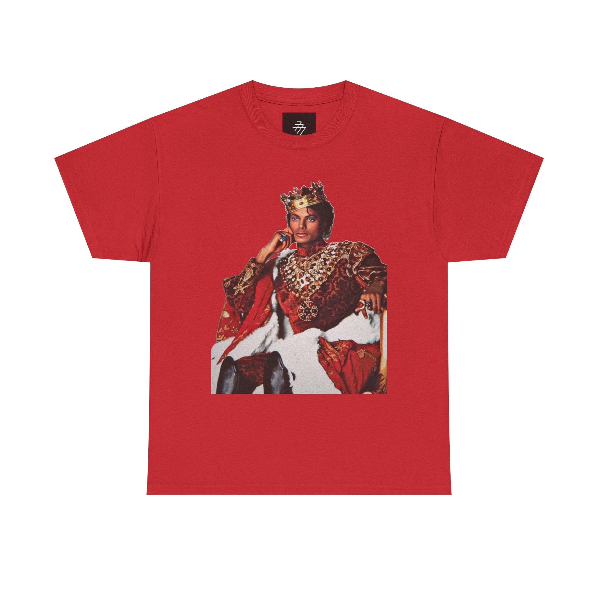 King Michael Jackson Graphic Tee — MJ Crowned Portrait & Rhinestone Monogram Back