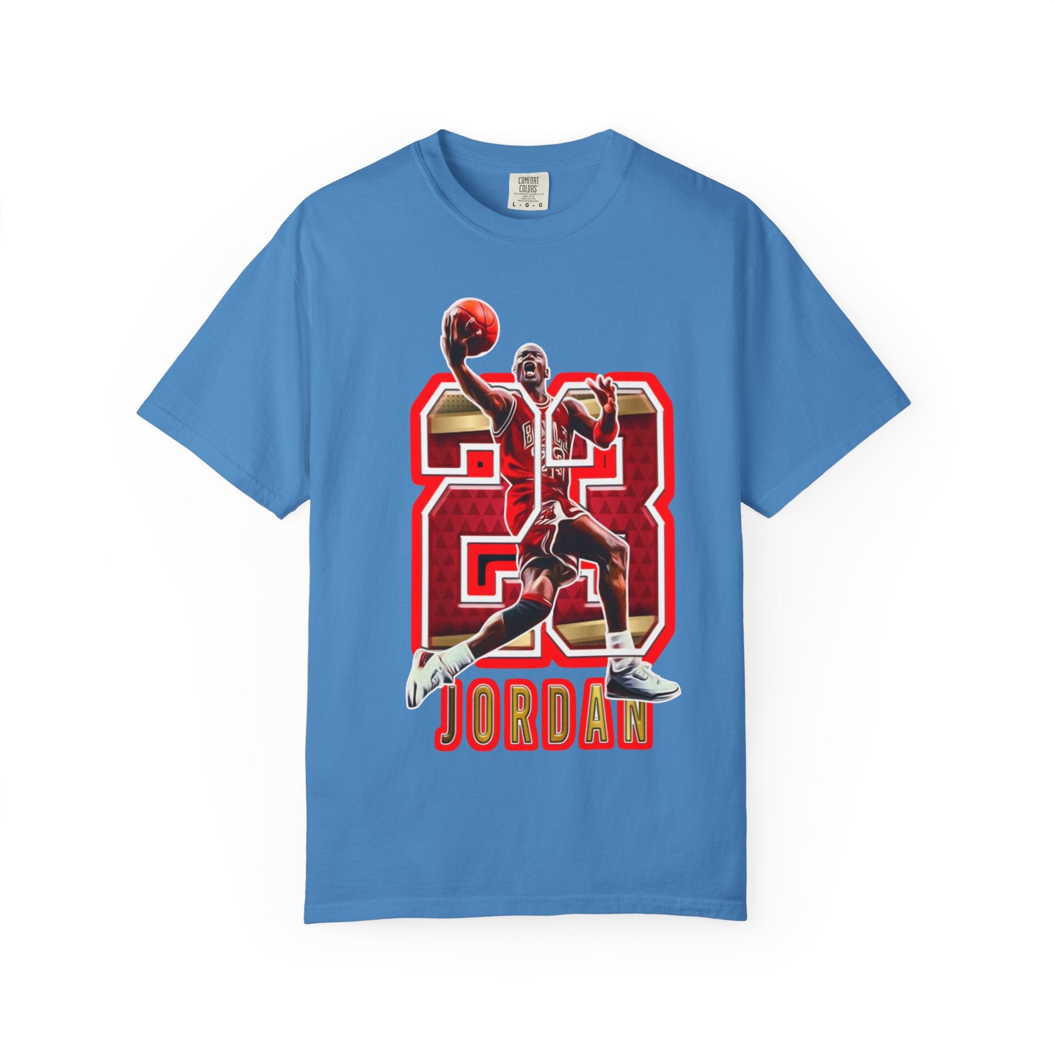 MJ #23 Basketball Jump Figure T-shirt | Retro Number 23 Jersey Style