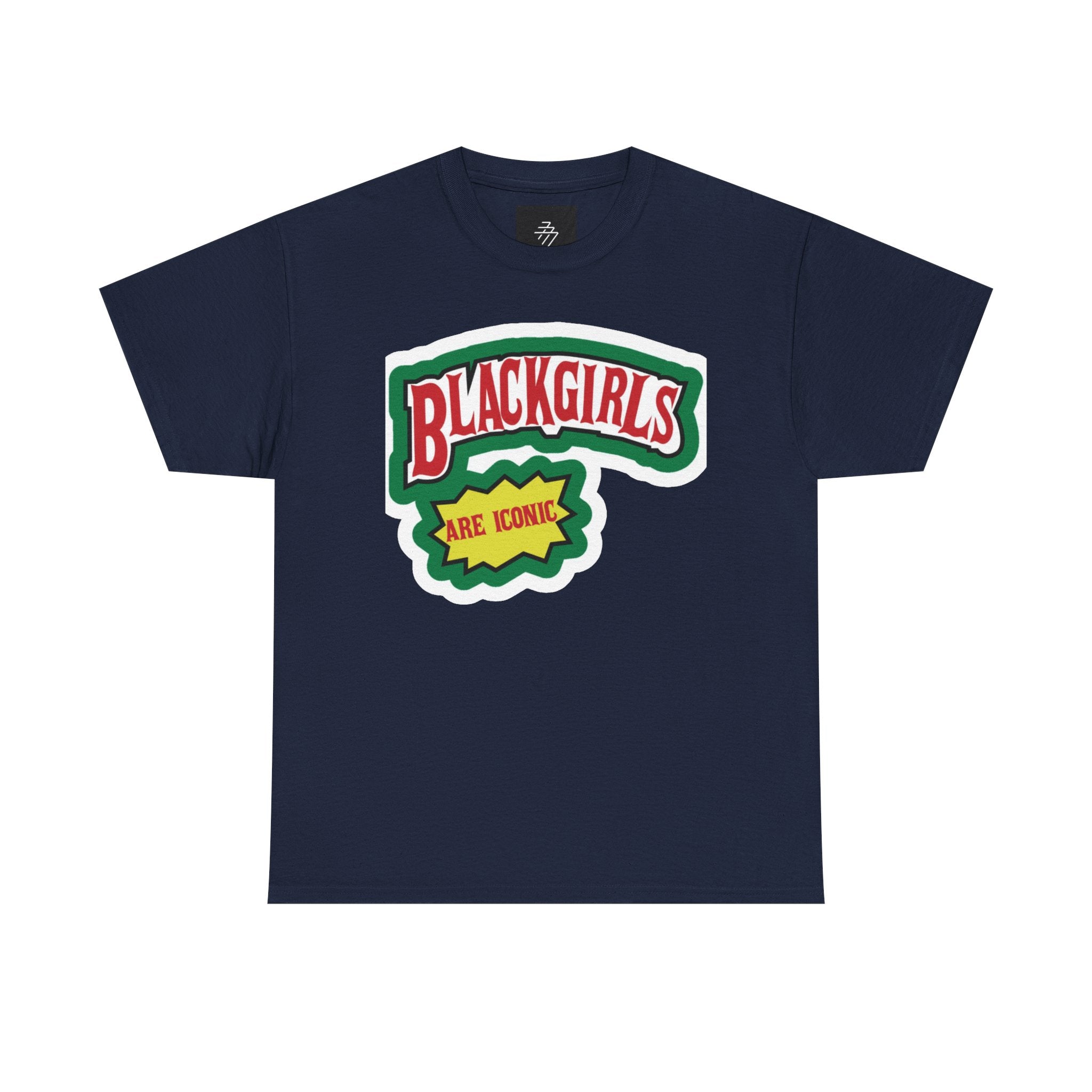 Graphic Tee — "Black Girls Are Iconic" Retro Patch Design