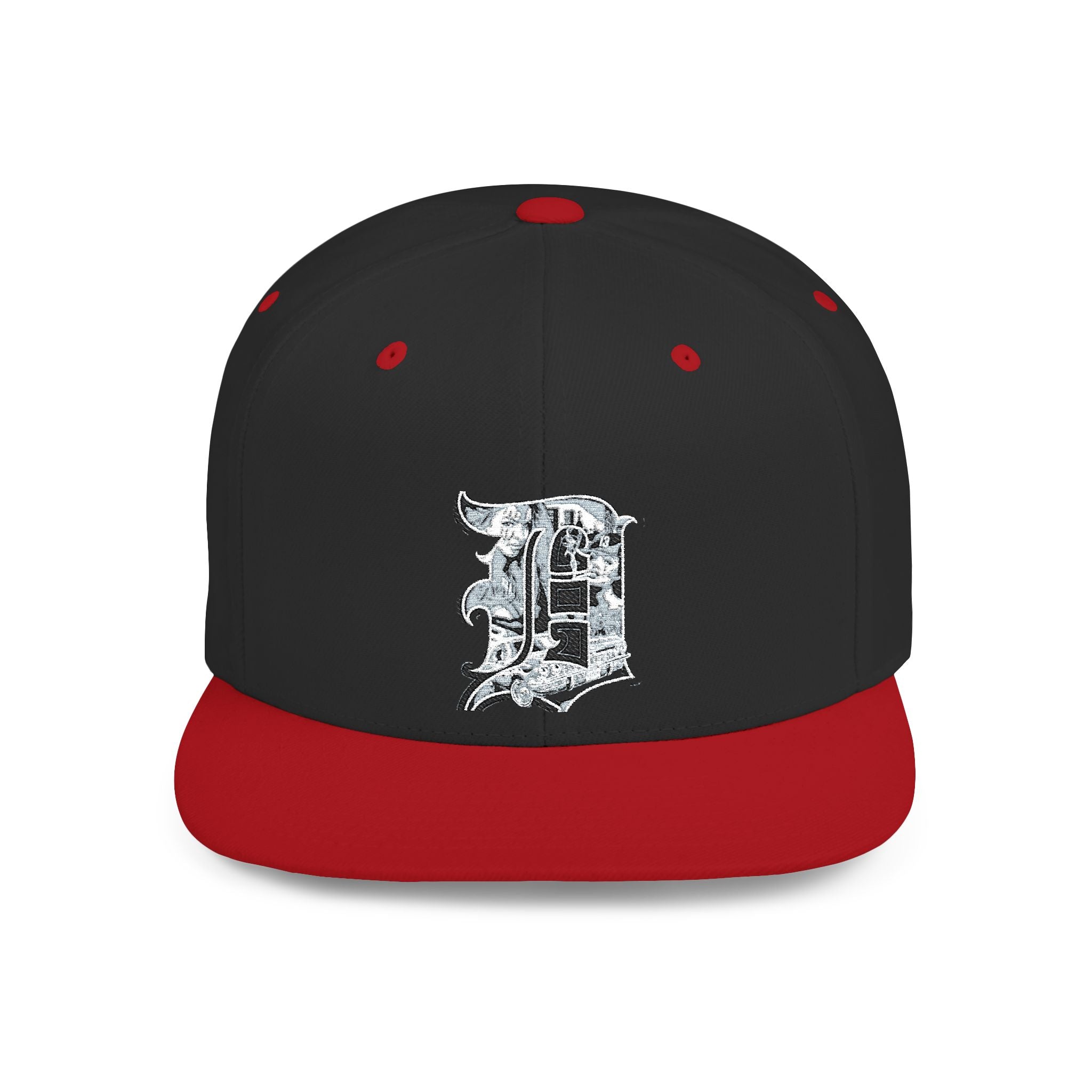 Detroit D Chrome Letter Flat Bill Snapback | Silver Letter D Hat
