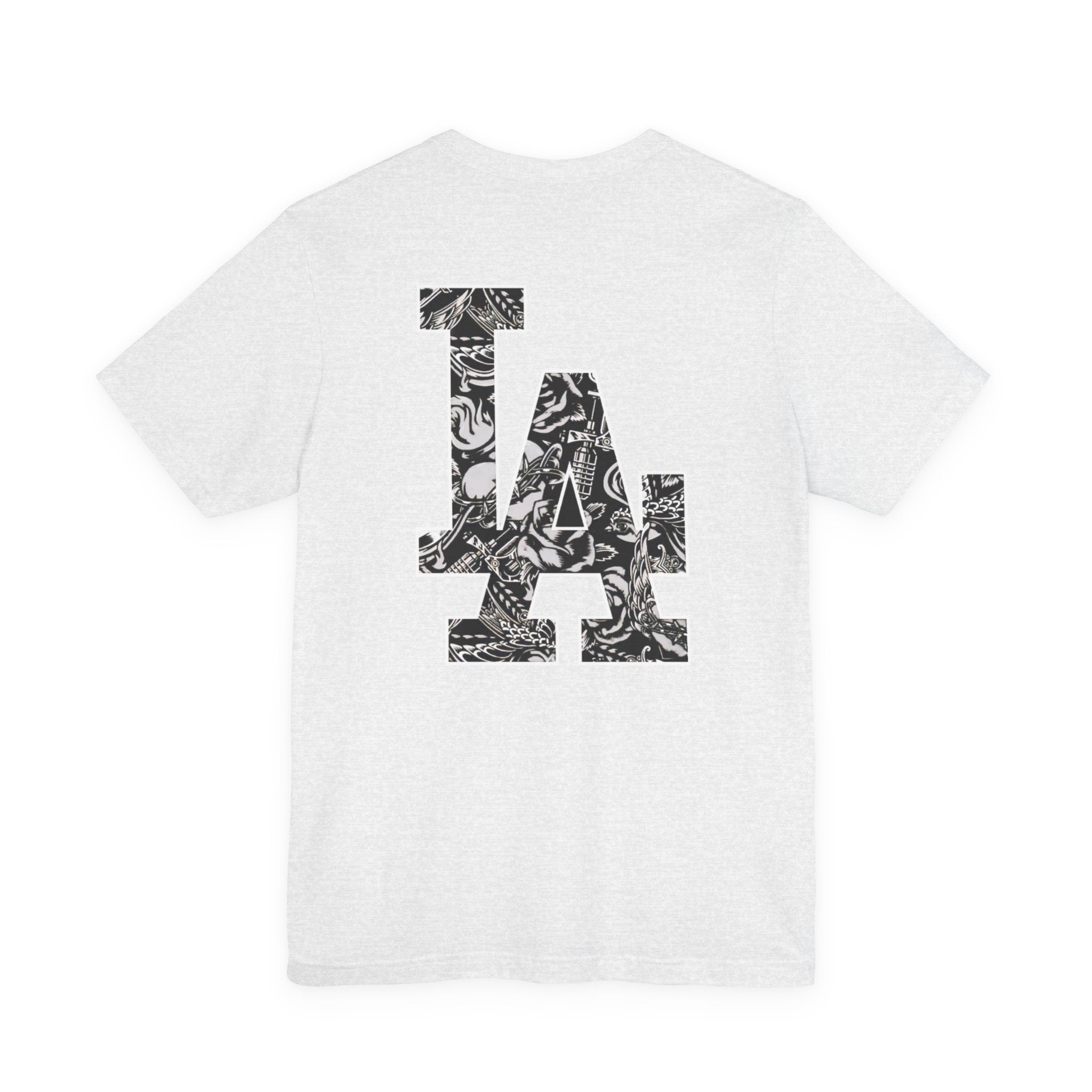90s Hip Hop Group Illustration T-Shirt | LA Logo Back Print Tee