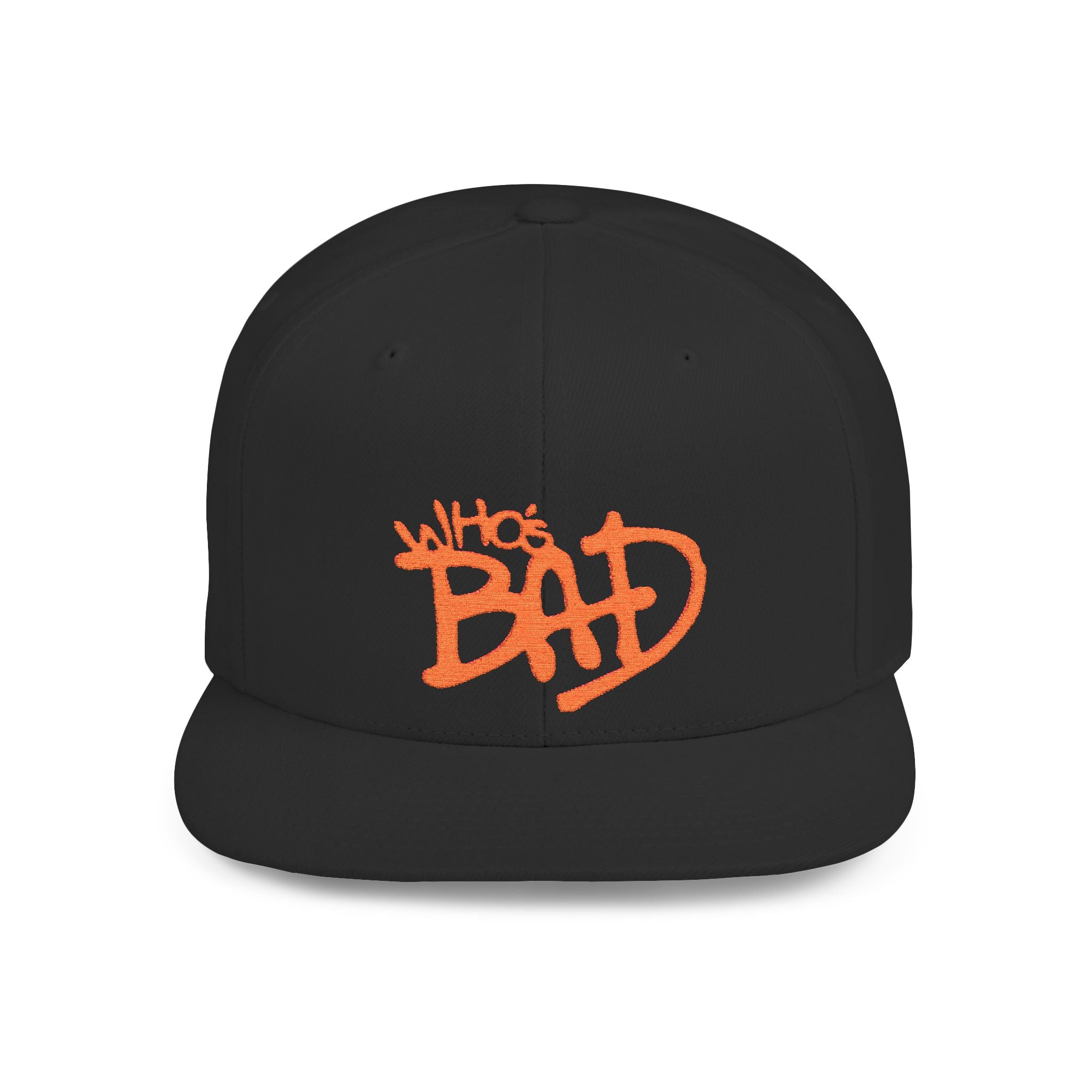 Who's Bad Snapback Hat | Flat Bill Baseball Cap, Retro Typography