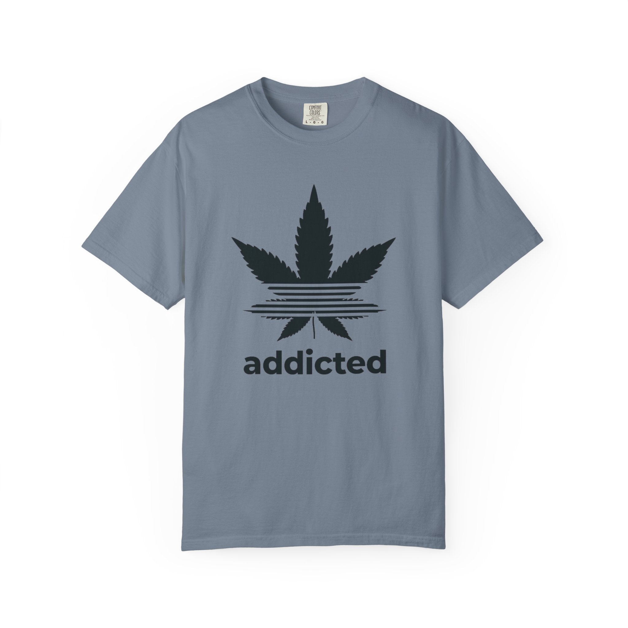 Cannabis Leaf "addicted" T-Shirt | Marijuana Logo Tee
