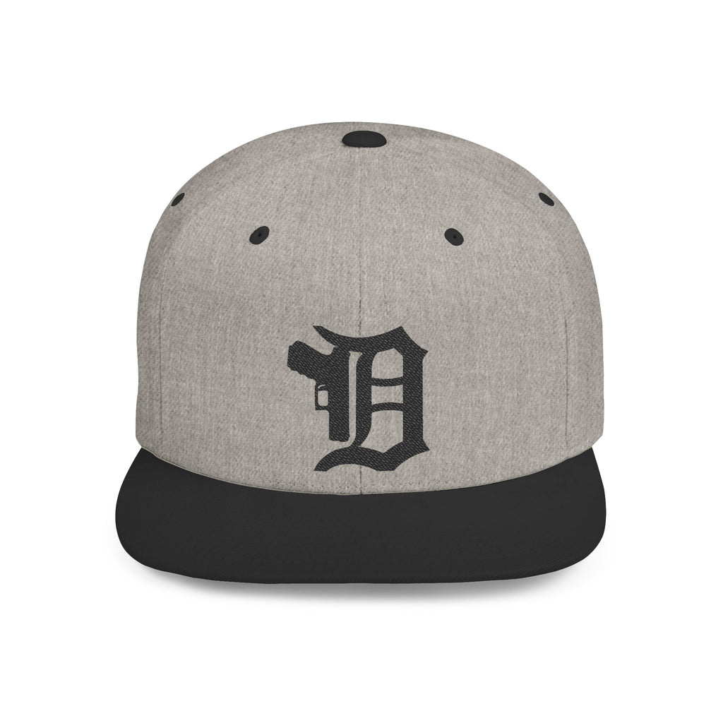Detroit with Gun Flat Bill Snapback | City Skyline, Streetwear Cap