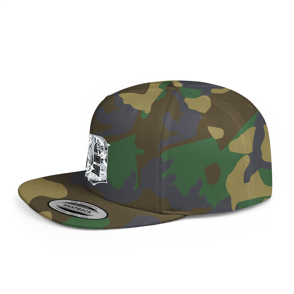 Detroit D Chrome Letter Flat Bill Snapback | Silver Letter D Hat