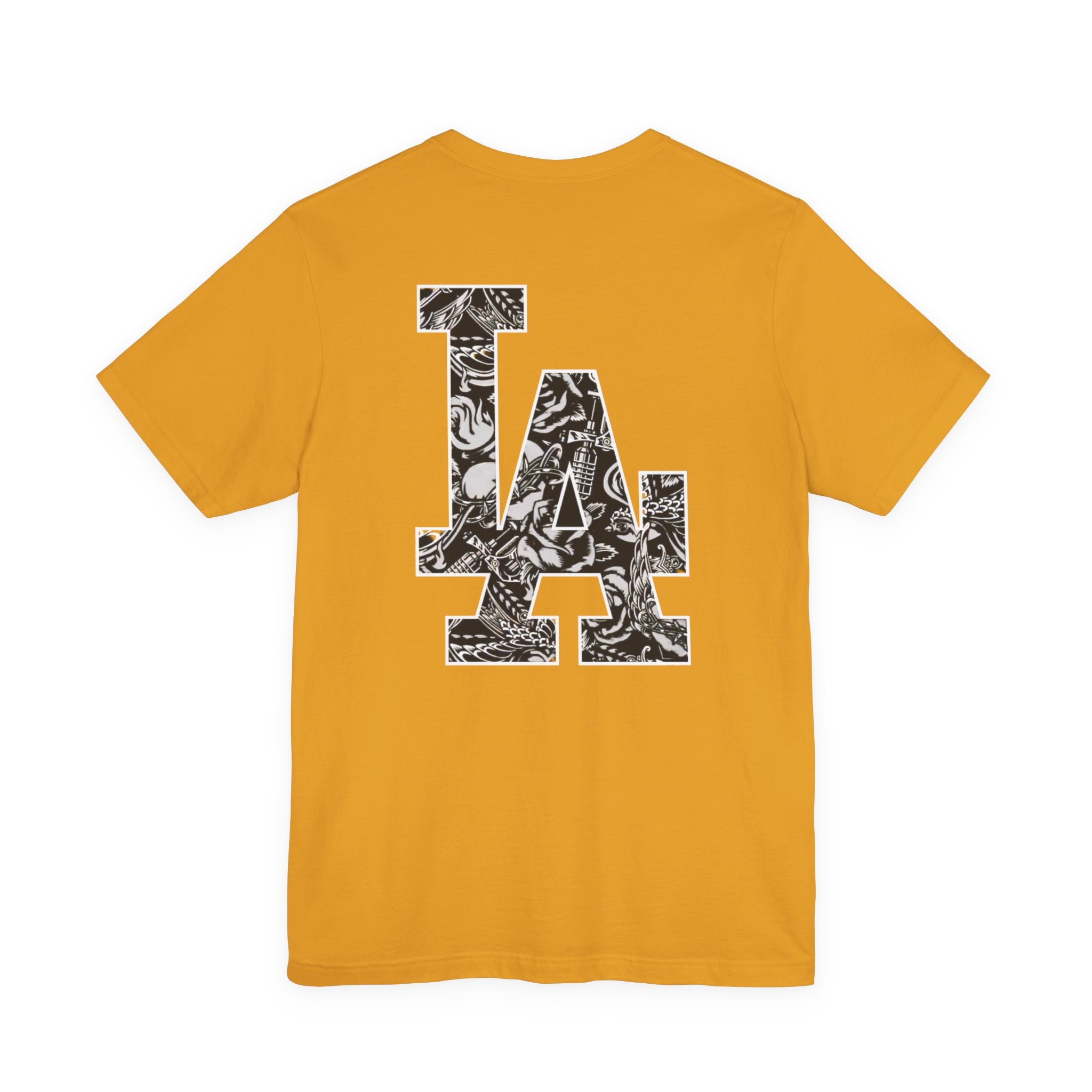 90s Hip Hop Group Illustration T-Shirt | LA Logo Back Print Tee