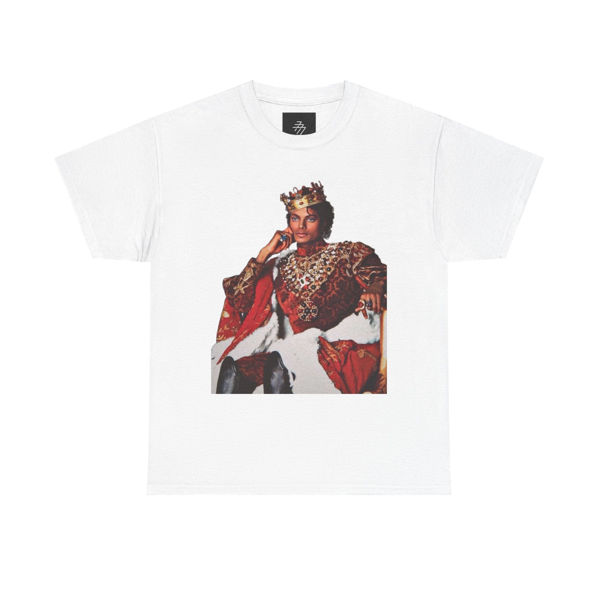 King Michael Jackson Graphic Tee — MJ Crowned Portrait & Rhinestone Monogram Back