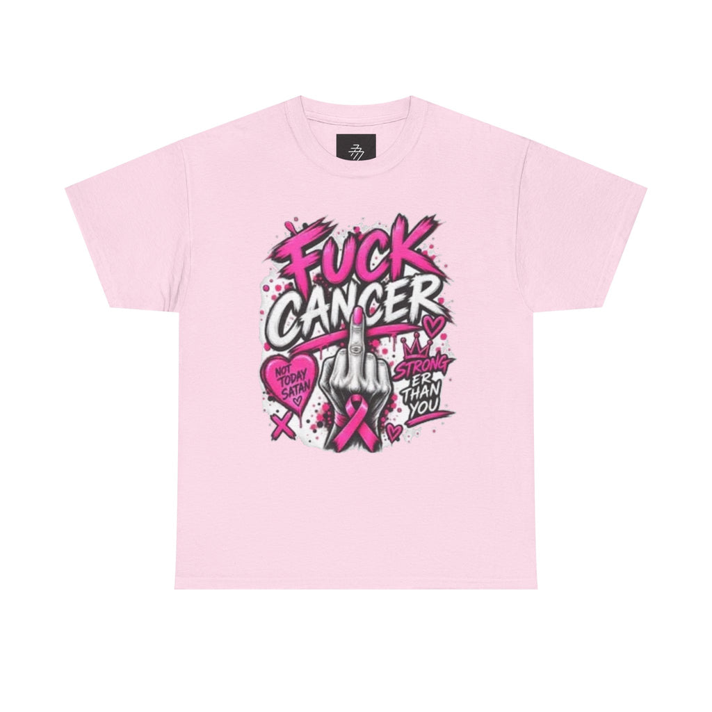 Fuck Cancer Bold Pink Ribbon Cancer Awareness Tee