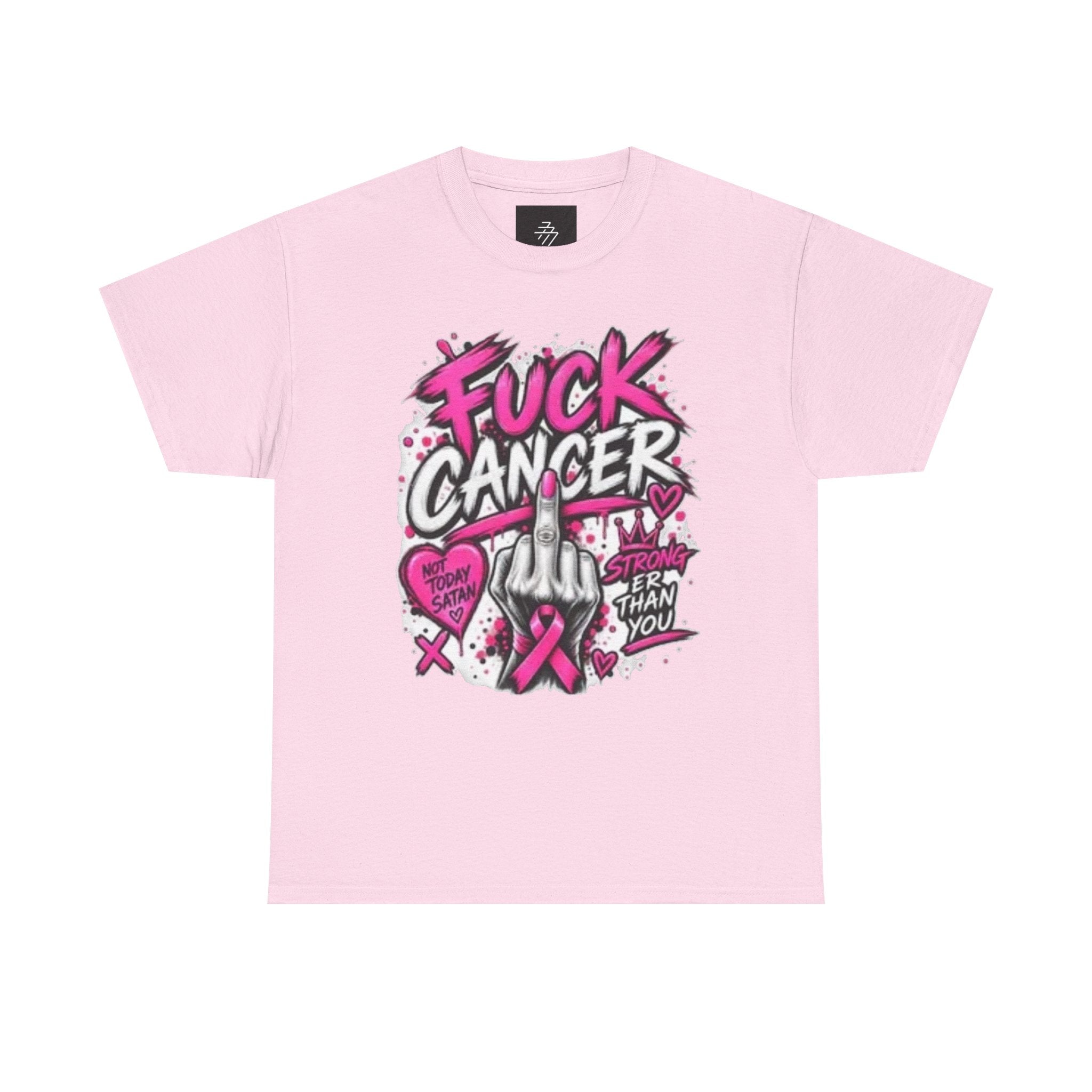 Fuck Cancer Bold Pink Ribbon Cancer Awareness Tee