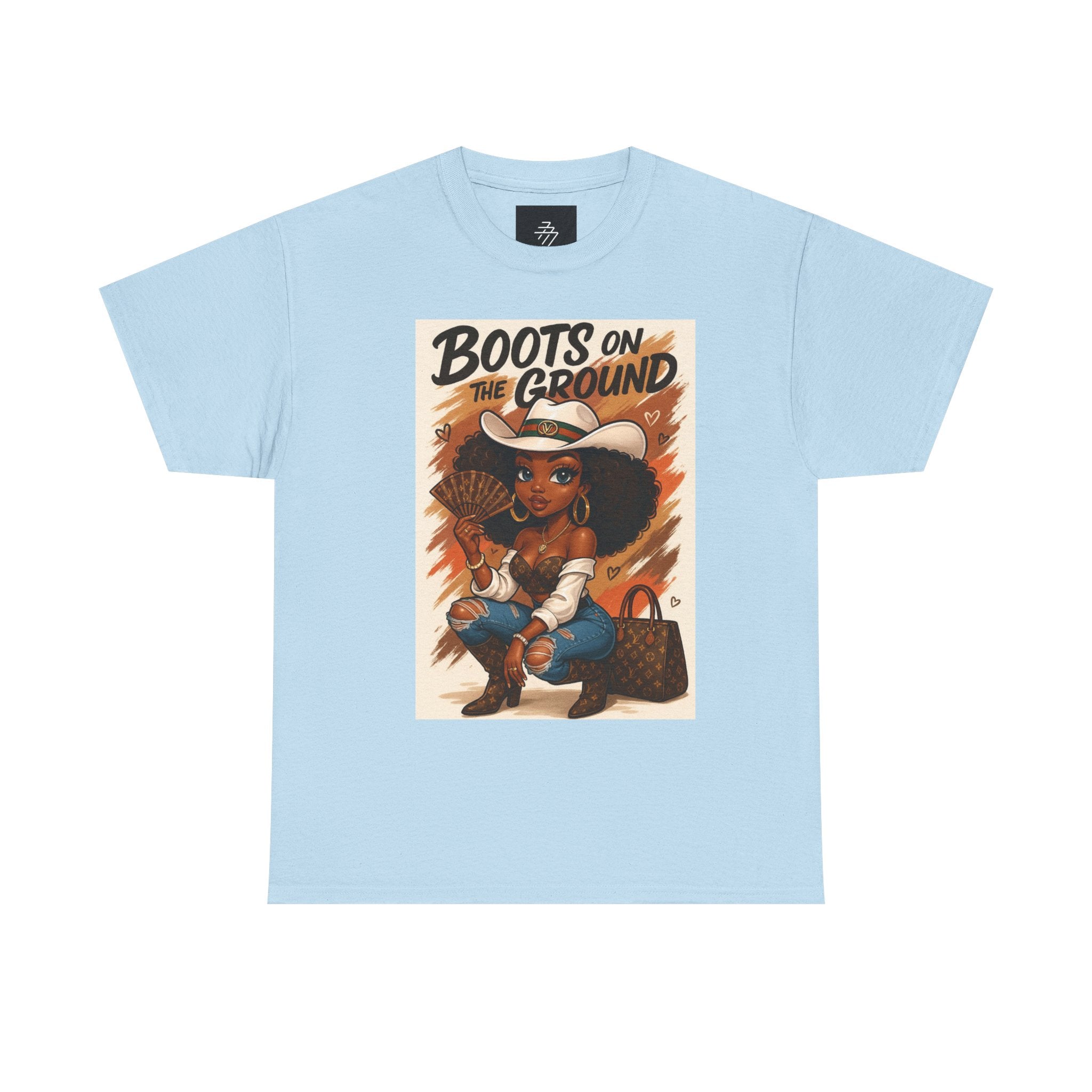 Boots on the Ground Graphic Tee — Afro Cowgirl Illustration