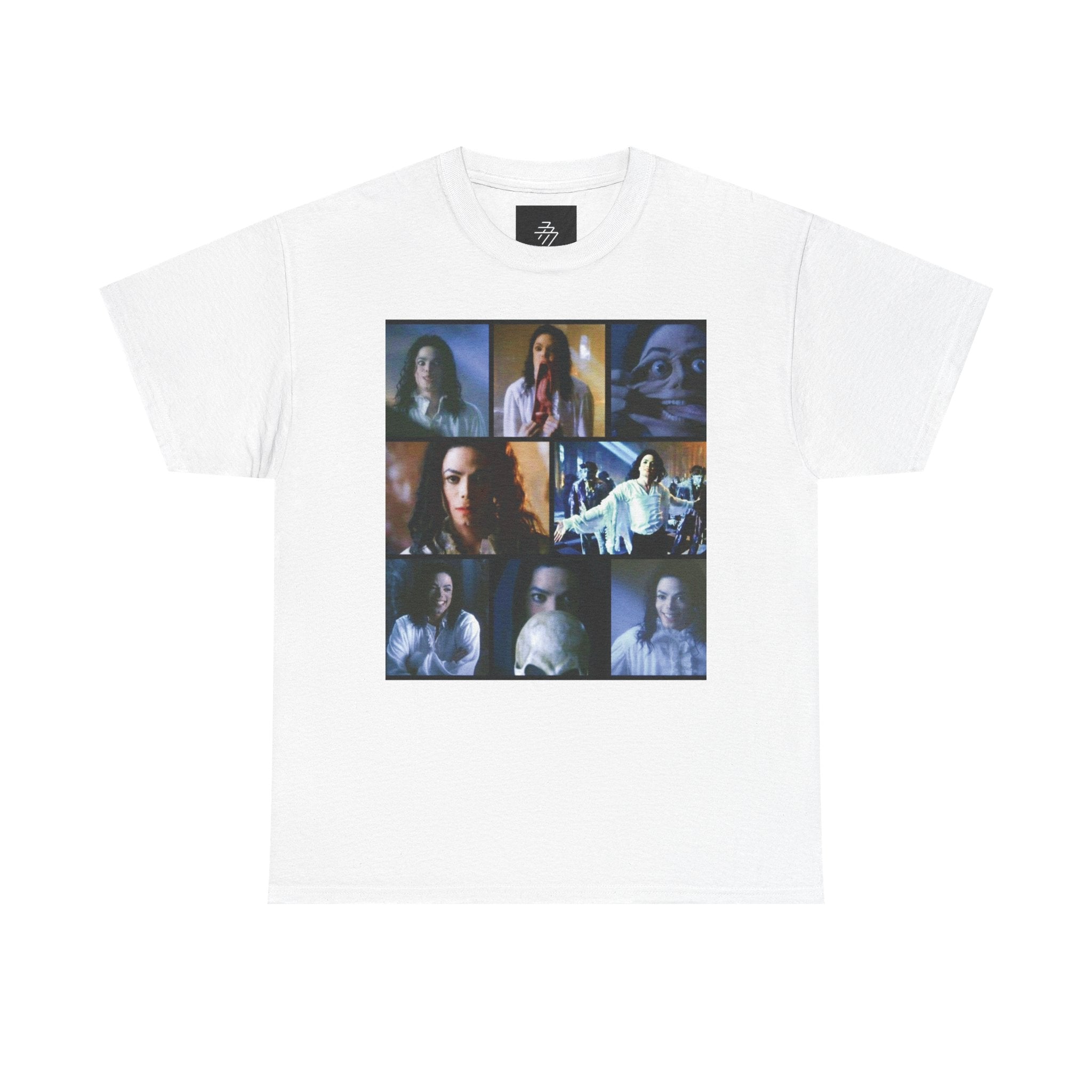 MJ Horror Movie Tee | Vintage Scary Film Photo Grid Shirt