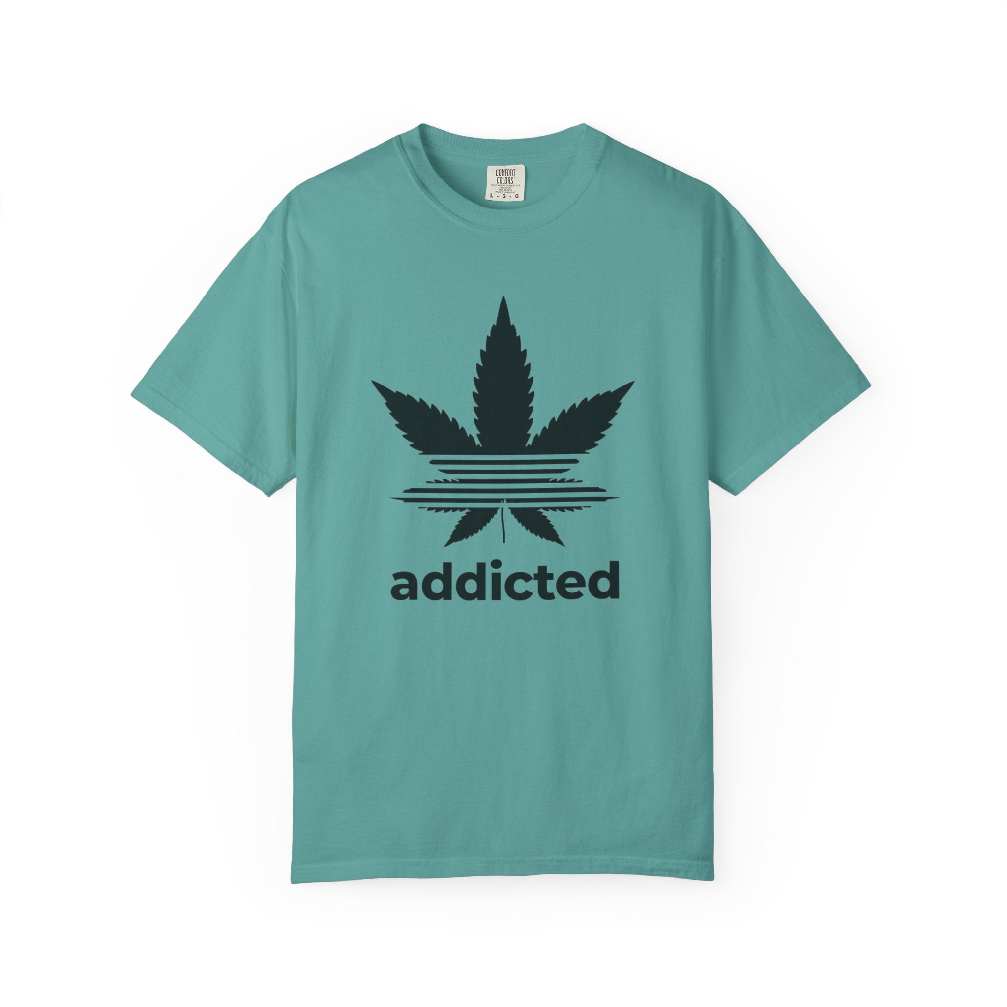 Cannabis Leaf "addicted" T-Shirt | Marijuana Logo Tee