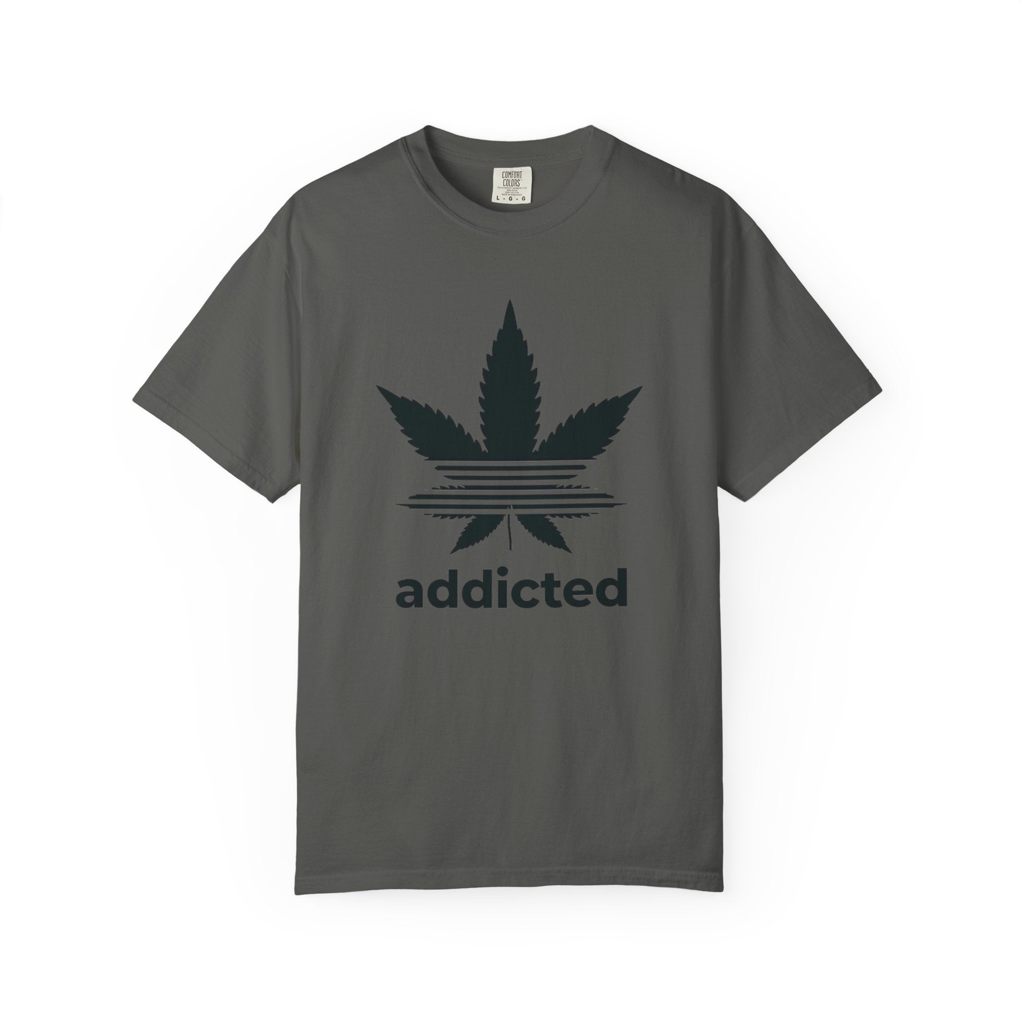 Cannabis Leaf "addicted" T-Shirt | Marijuana Logo Tee