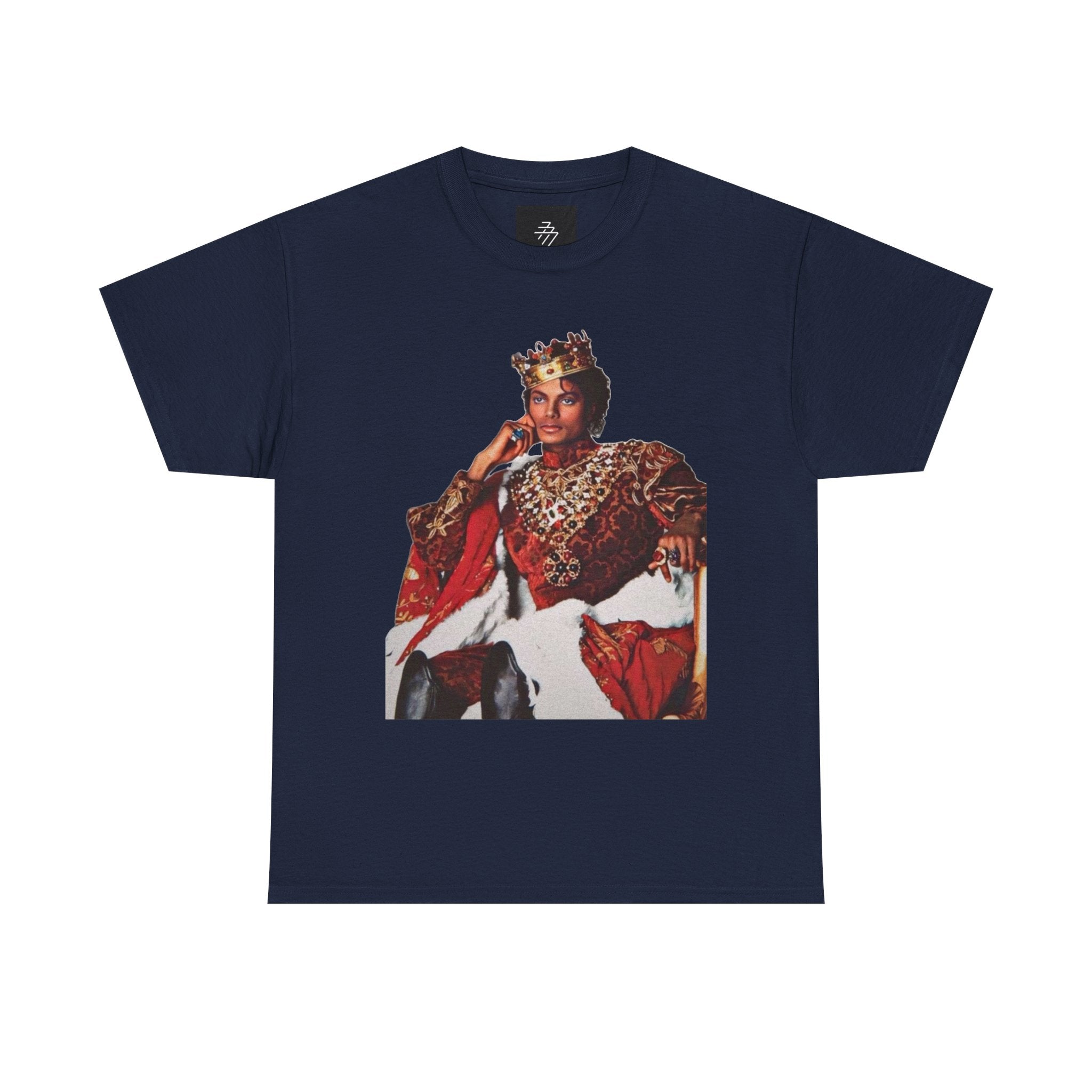 King Michael Jackson Graphic Tee — MJ Crowned Portrait & Rhinestone Monogram Back