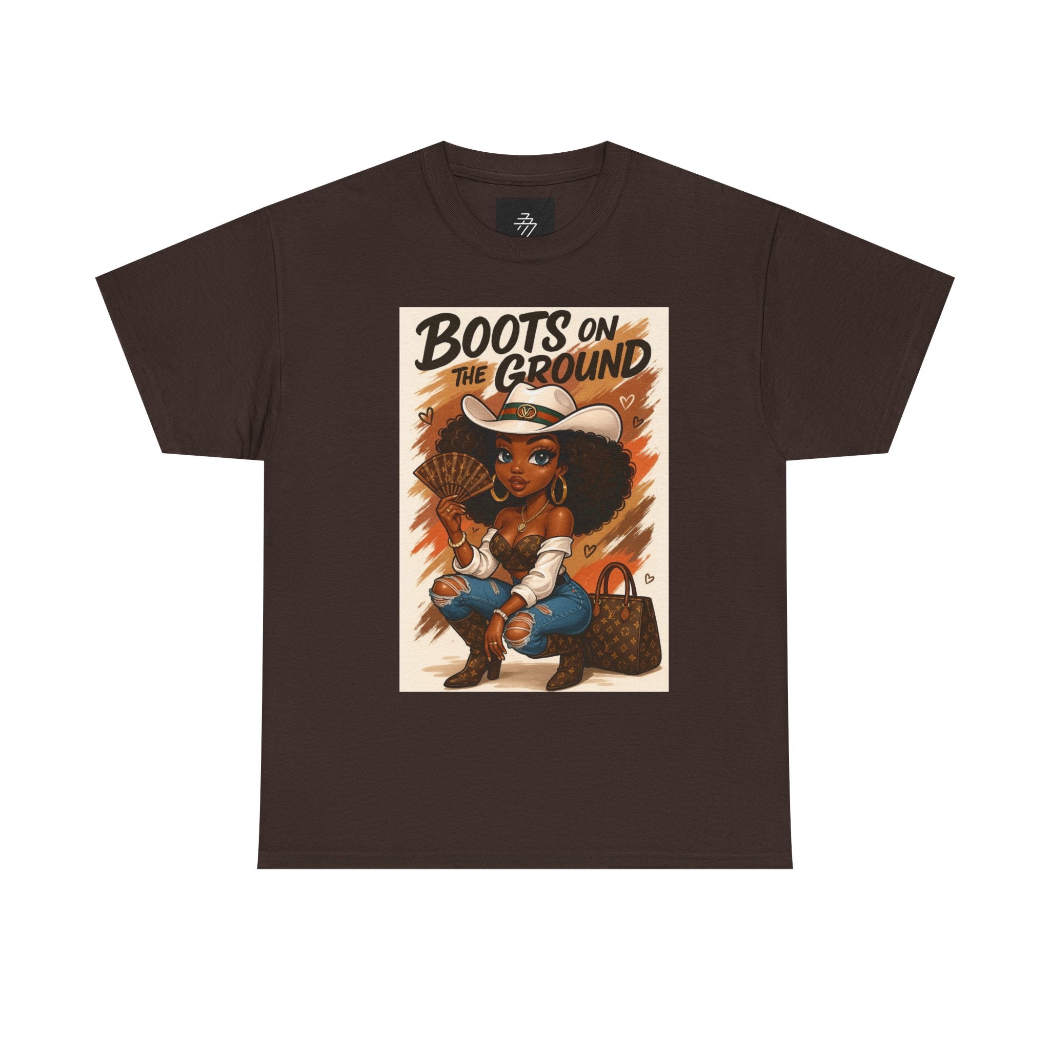 Boots on the Ground Graphic Tee — Afro Cowgirl Illustration