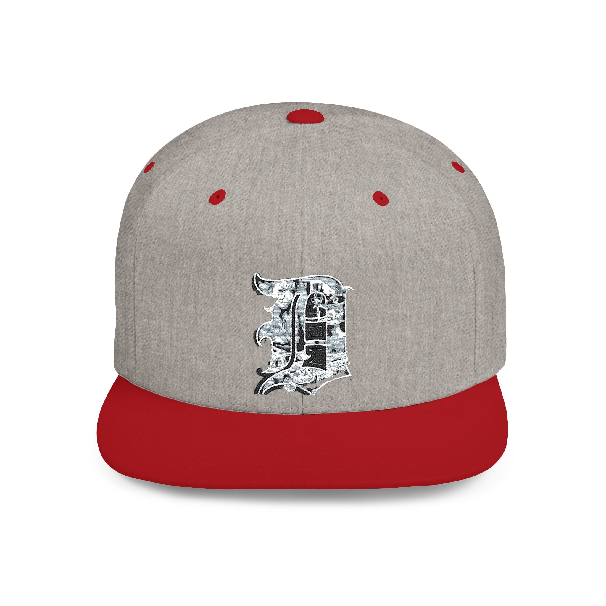 Detroit D Chrome Letter Flat Bill Snapback | Silver Letter D Hat