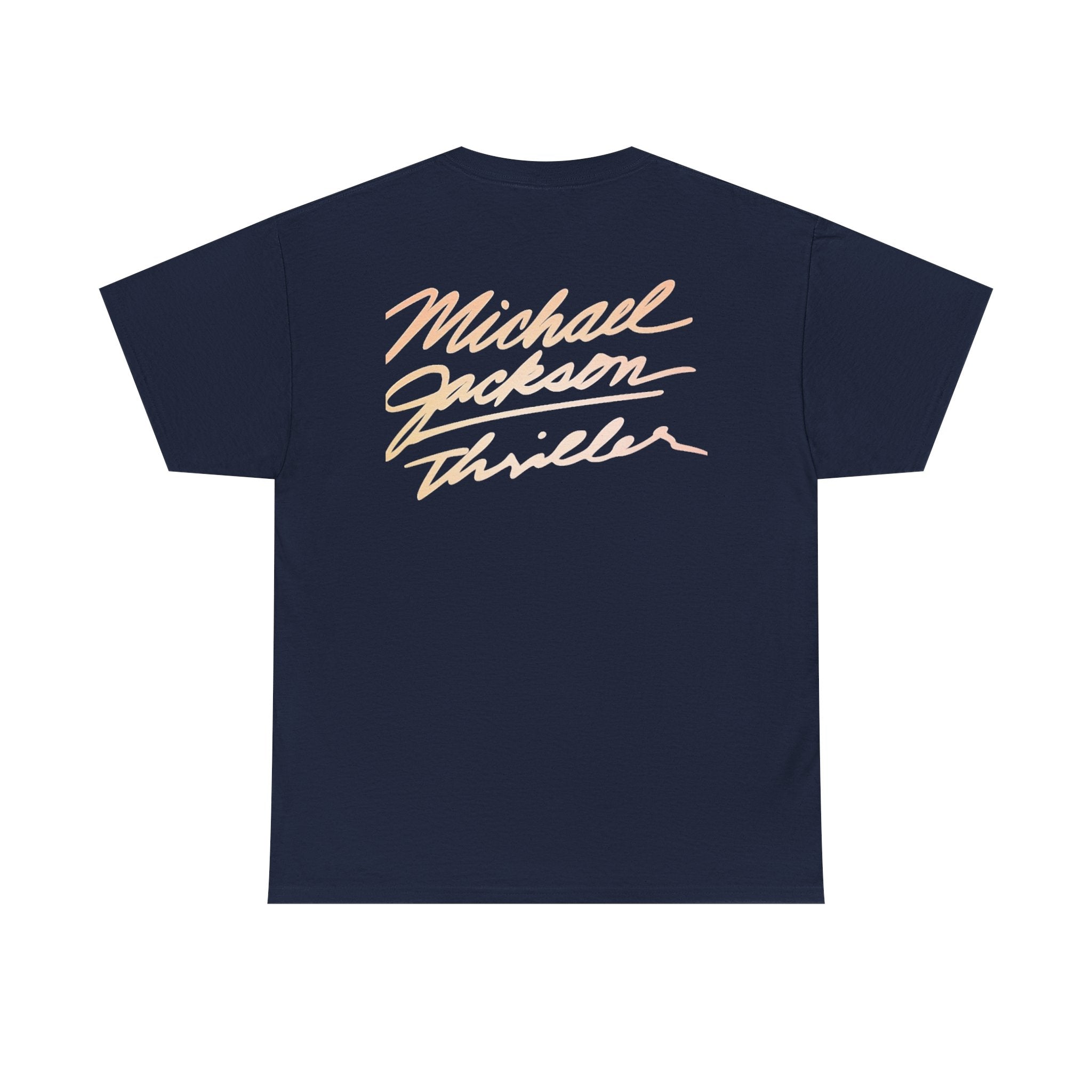 MJ Retro Pop Icon Portrait with 'Thriller' Script Back
