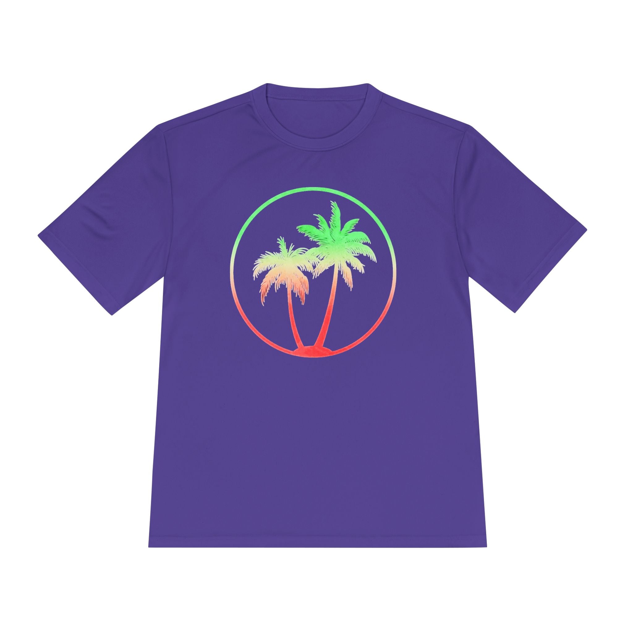 Tropical Palm Circle Tee | Gradient Palm Tree Graphic
