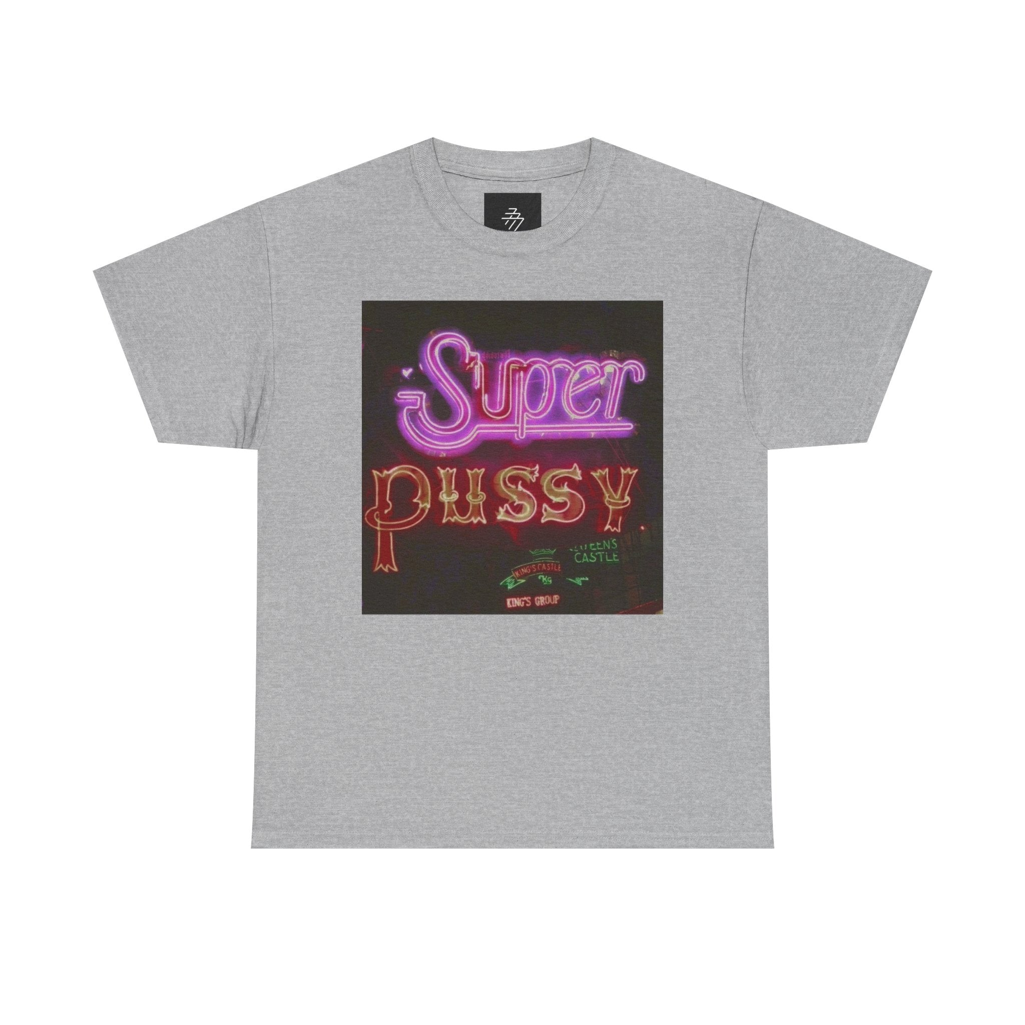 T-Shirt — 'Super Pussy' Neon Sign Graphic Tee
