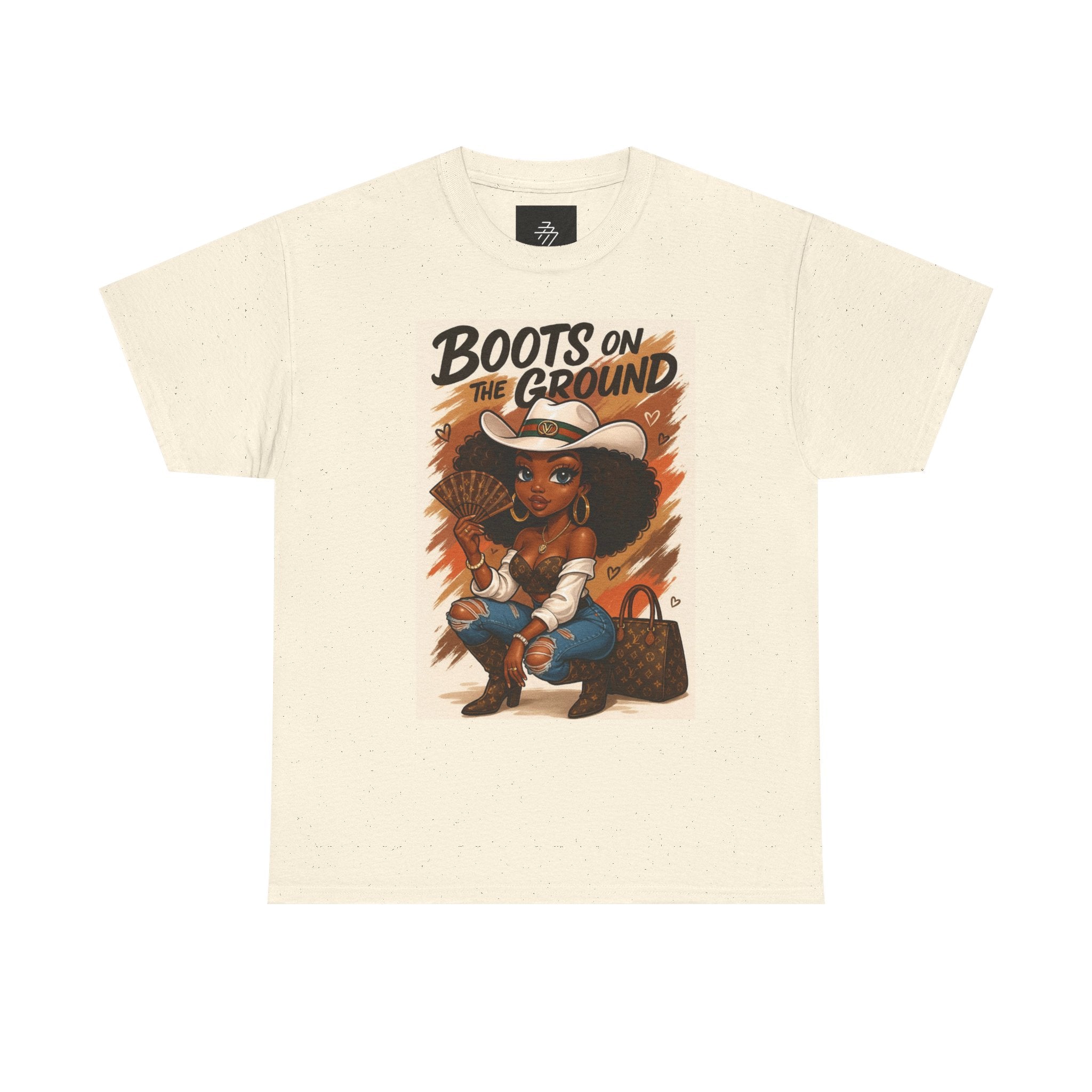 Boots on the Ground Graphic Tee — Afro Cowgirl Illustration