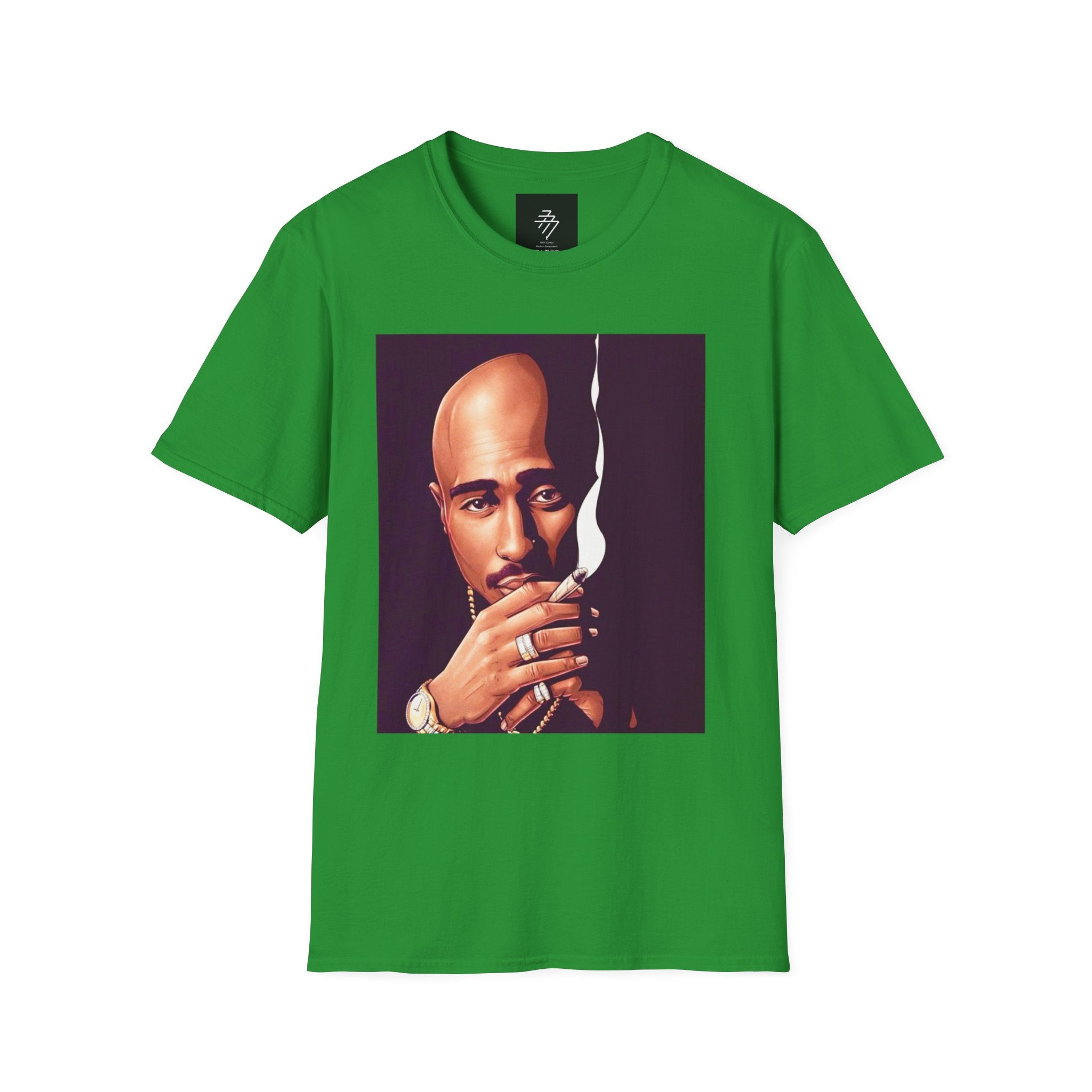 Pac Portrait T-Shirt | Rap Icon Smoking Artwork