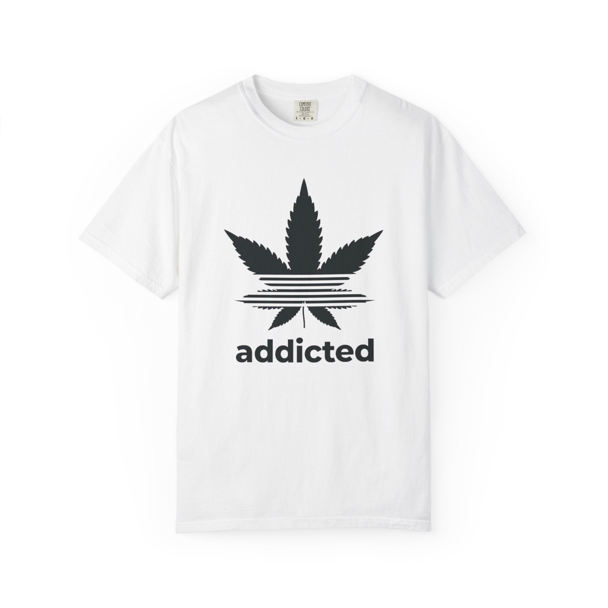 Cannabis Leaf "addicted" T-Shirt | Marijuana Logo Tee
