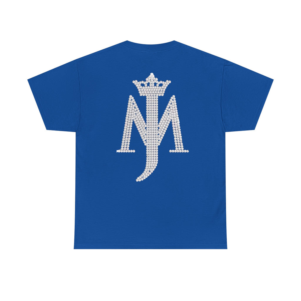 Rhinestone Crown Logo Tee — Vintage Pop Icon Portrait T-Shirt