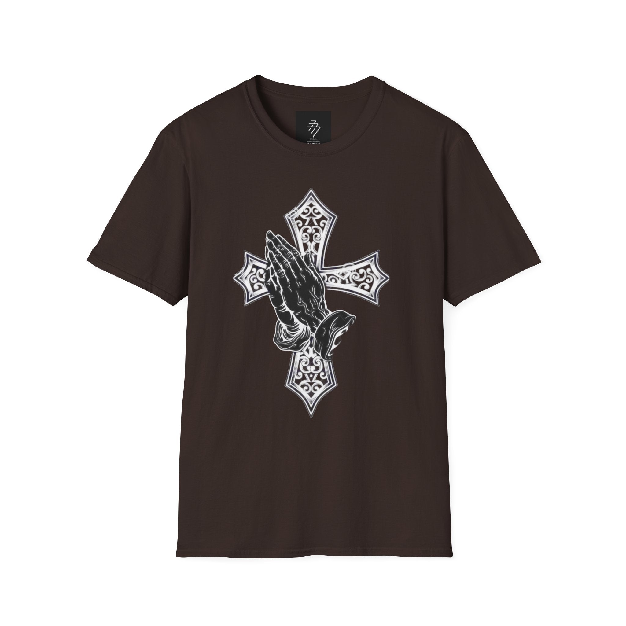 Praying Hands with Cross T-Shirt | Religious Faith Christian Design