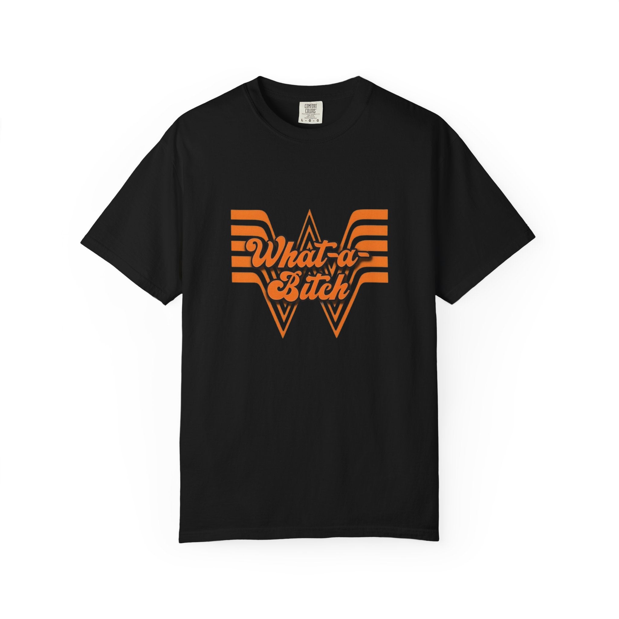 Retro Orange 'What a bitch' Graphic T-Shirt