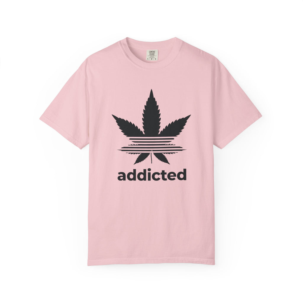 Cannabis Leaf "addicted" T-Shirt | Marijuana Logo Tee